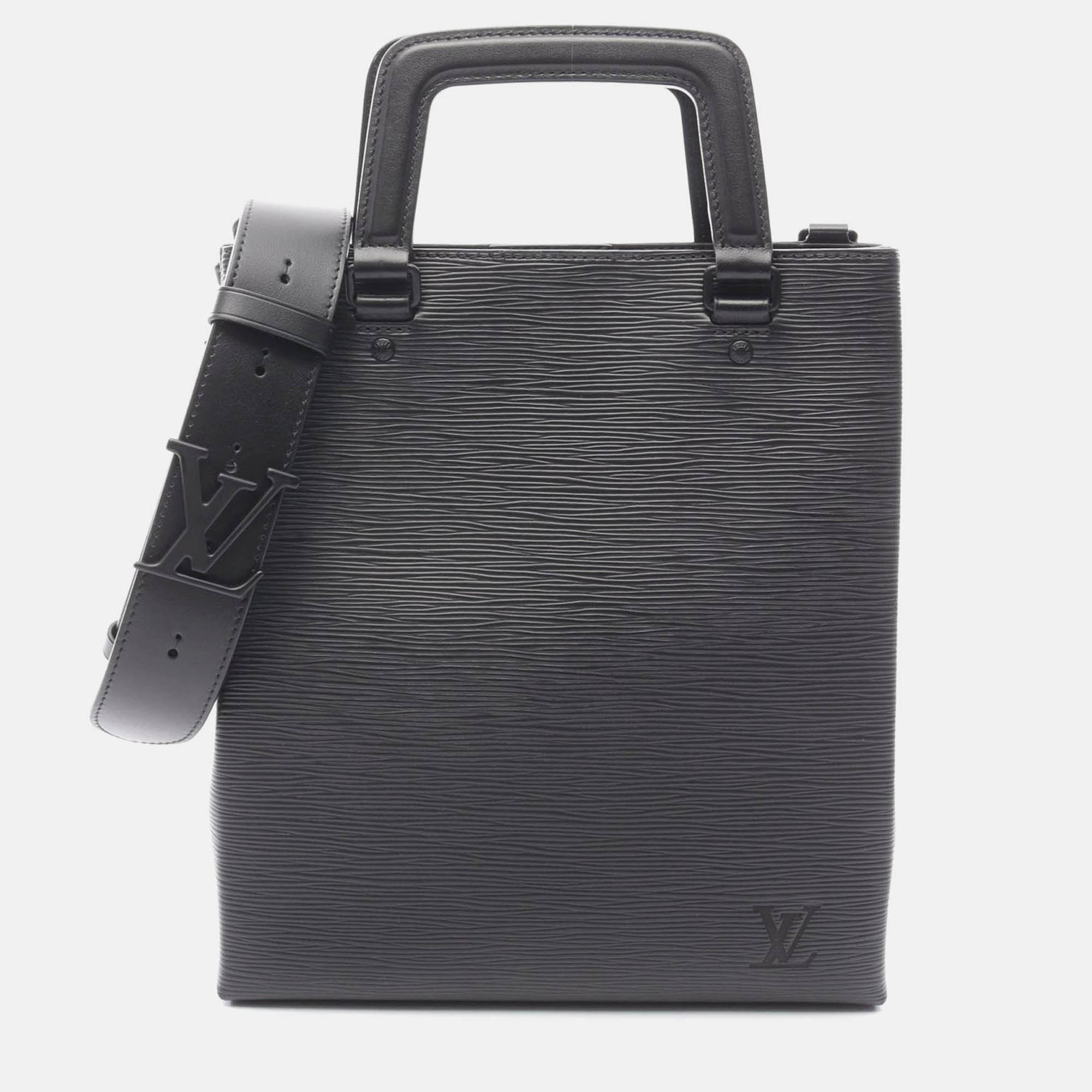 

Louis Vuitton Sac Plat Fold Shoulder Handbag Epi Leather Noir, Black