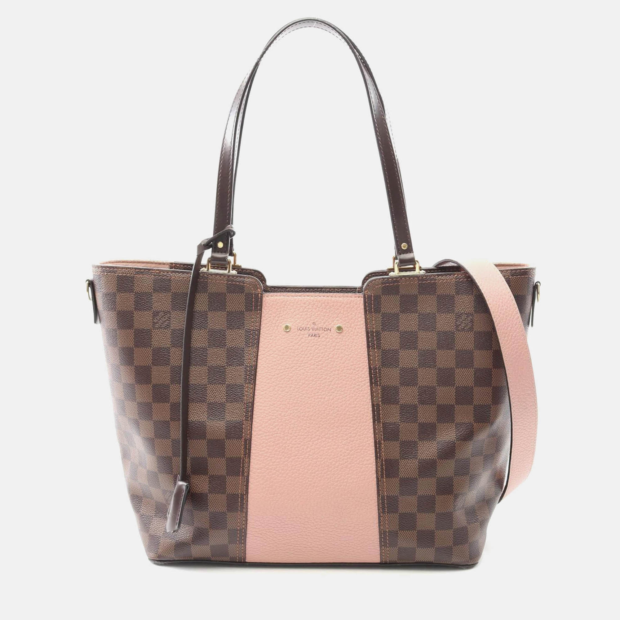 

Louis Vuitton Jersey Shoulder Tote Bag Damier Canvas Leather Ebene, Brown