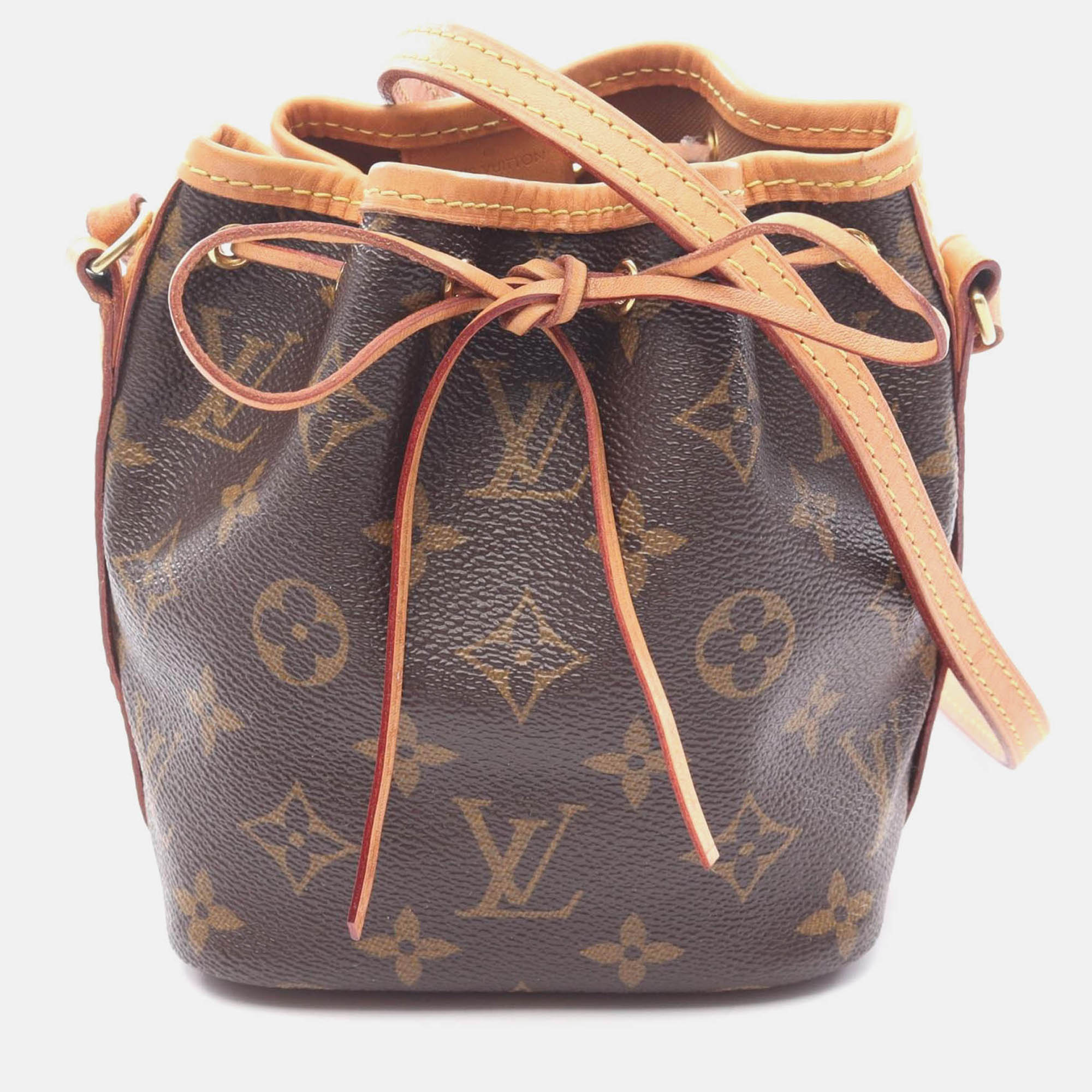 

Louis Vuitton Nano Noe Shoulder Drawstring Handbag Monogram Canvas, Brown