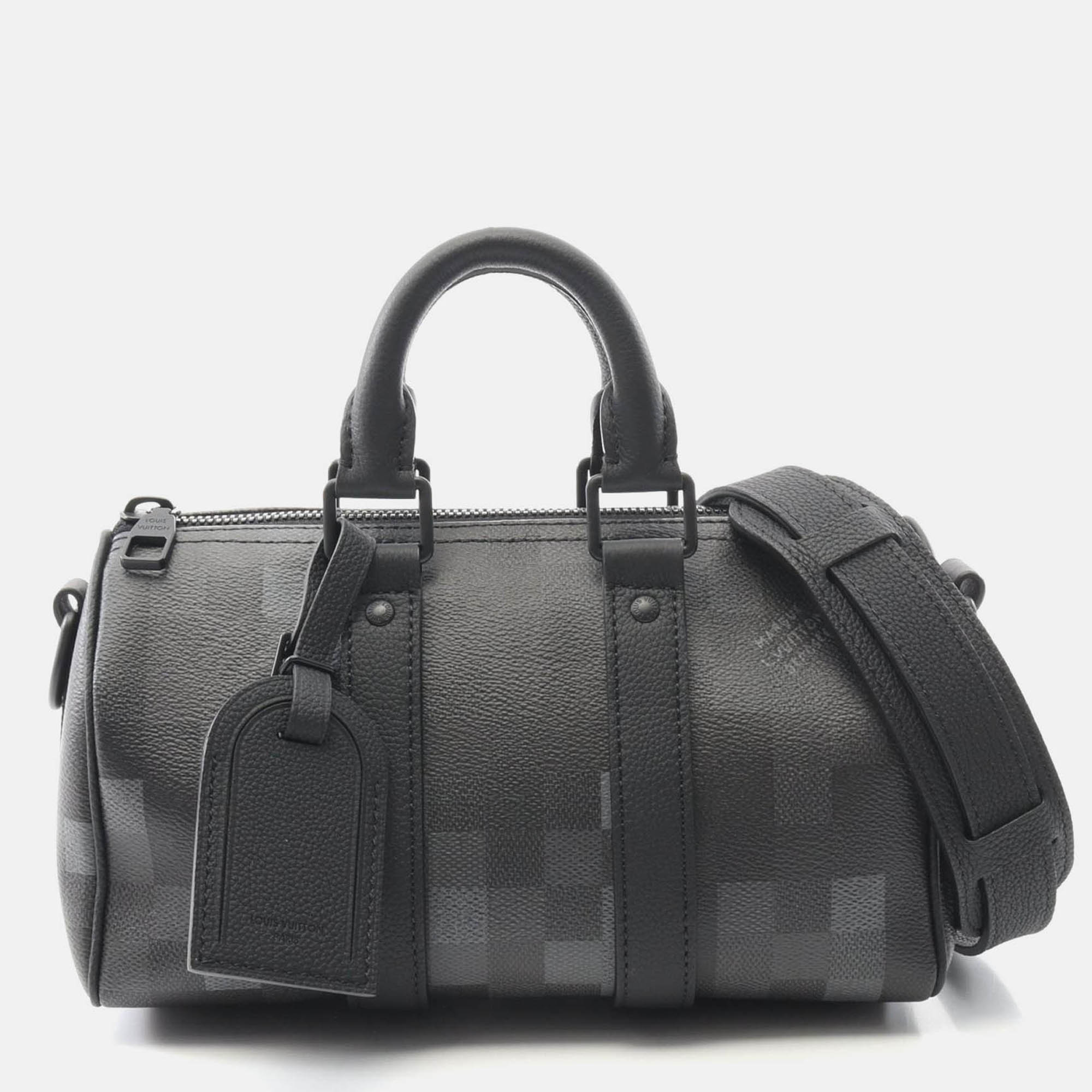 

Louis Vuitton Keepall Bandouliere 25 Shoulder Handbag Monogram Macassar, Black