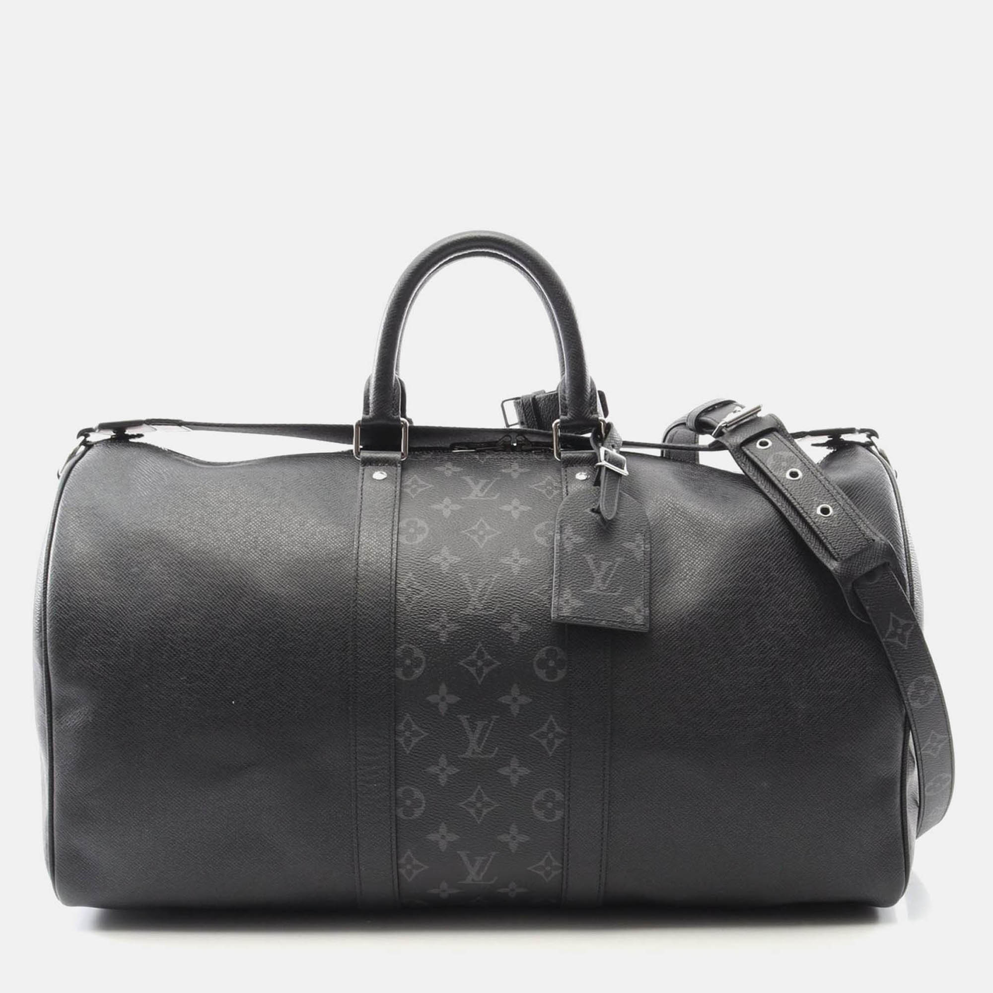 

Louis Vuitton Keepall Bandouliere 50 Shoulder Travel Bag Leather Canvas, Black