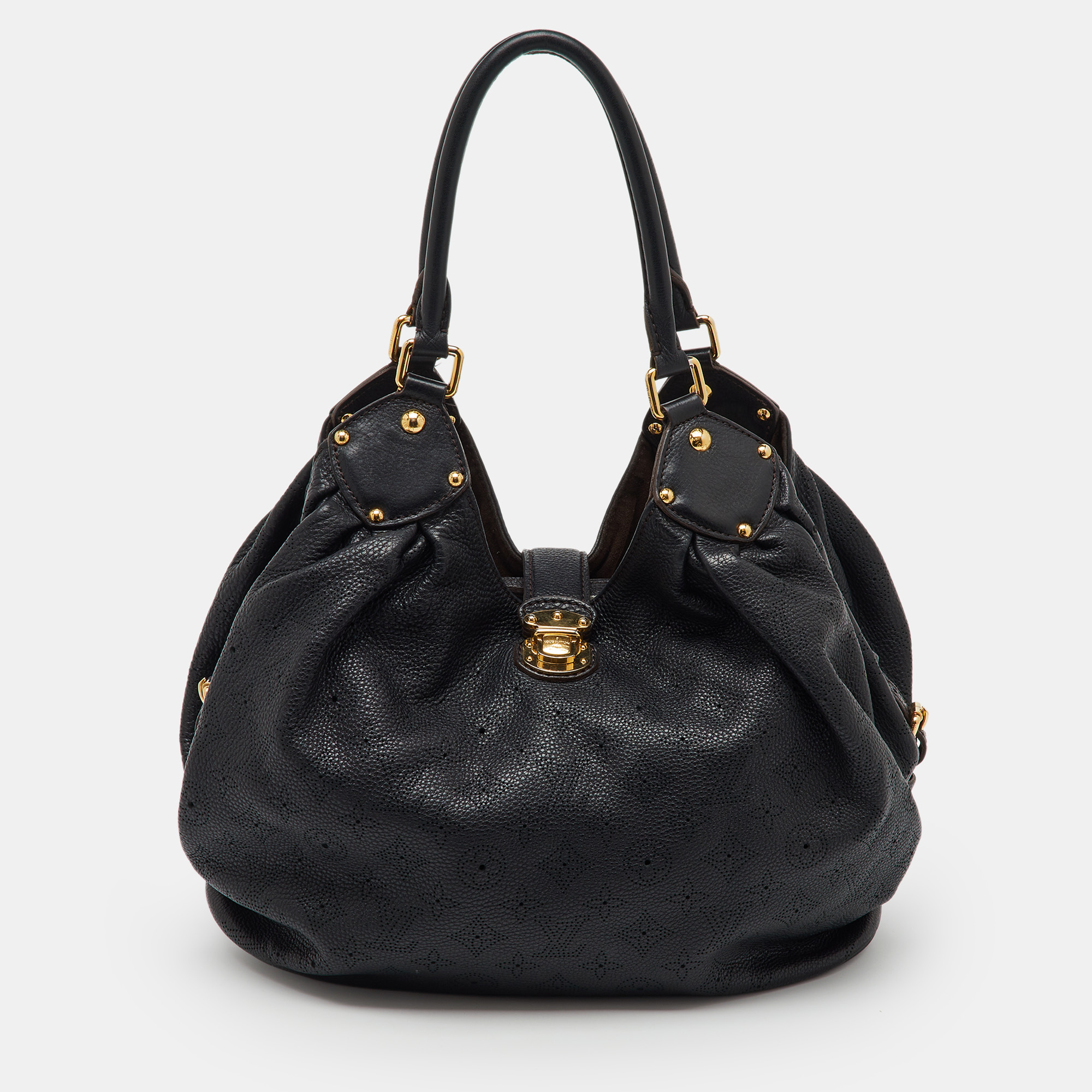 

Louis Vuitton Black Monogram Mahina Leather Surya  Bag