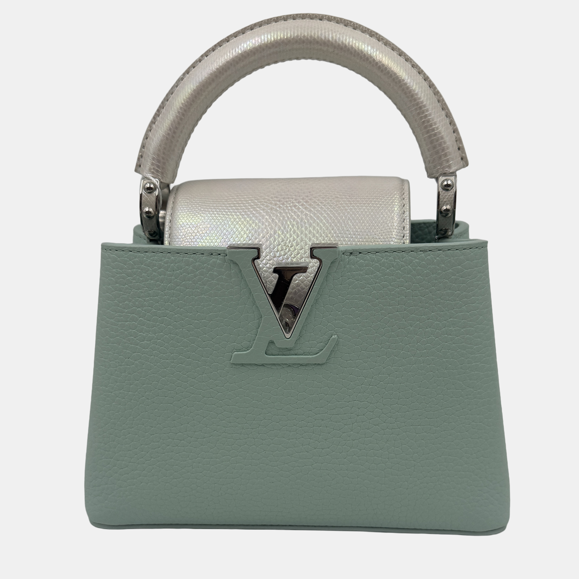 

Louis Vuitton Mint Green Leather Mini Capucines Bag