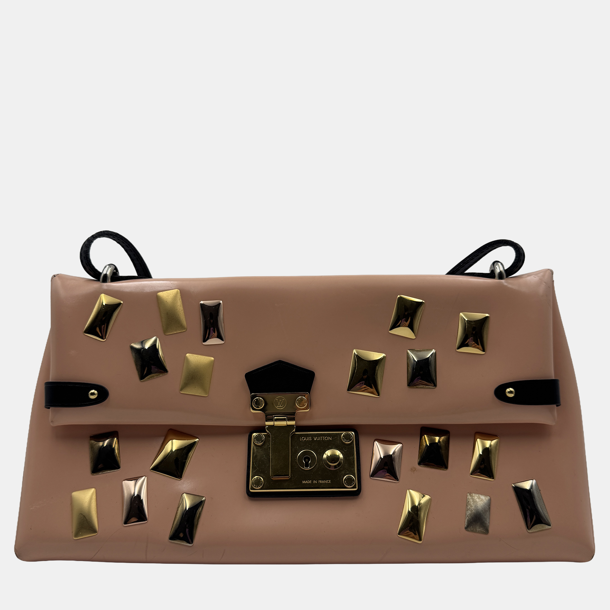 

Louis Vuittong LV studded Brown patent leather bag