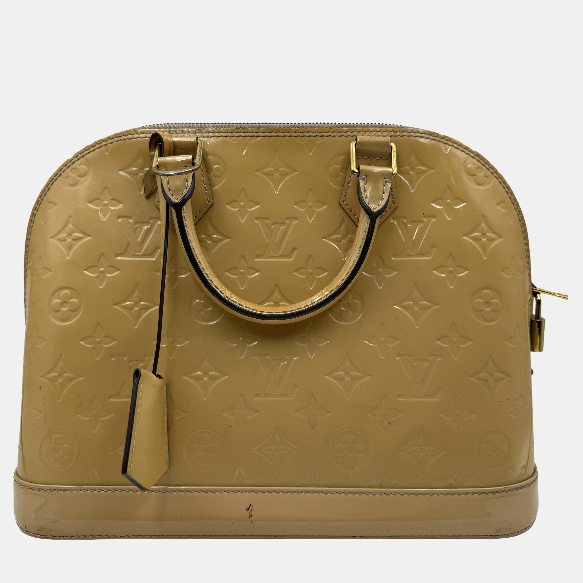 

Louis Vuitton LV Alma PM top handle yellow patent leather