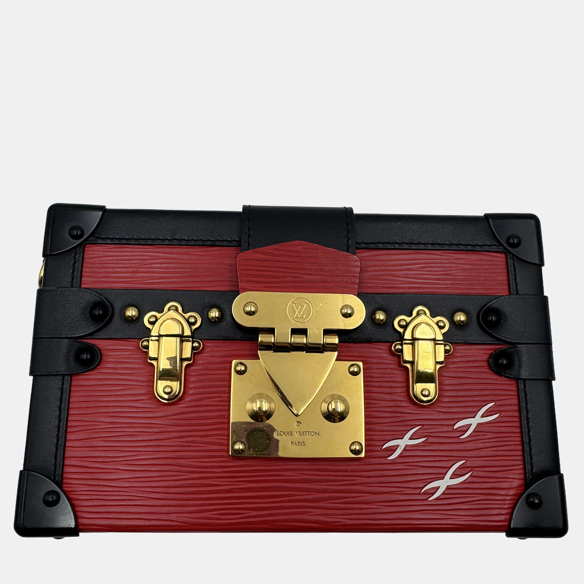 

Louis Vuitton red Leather Petite Malle