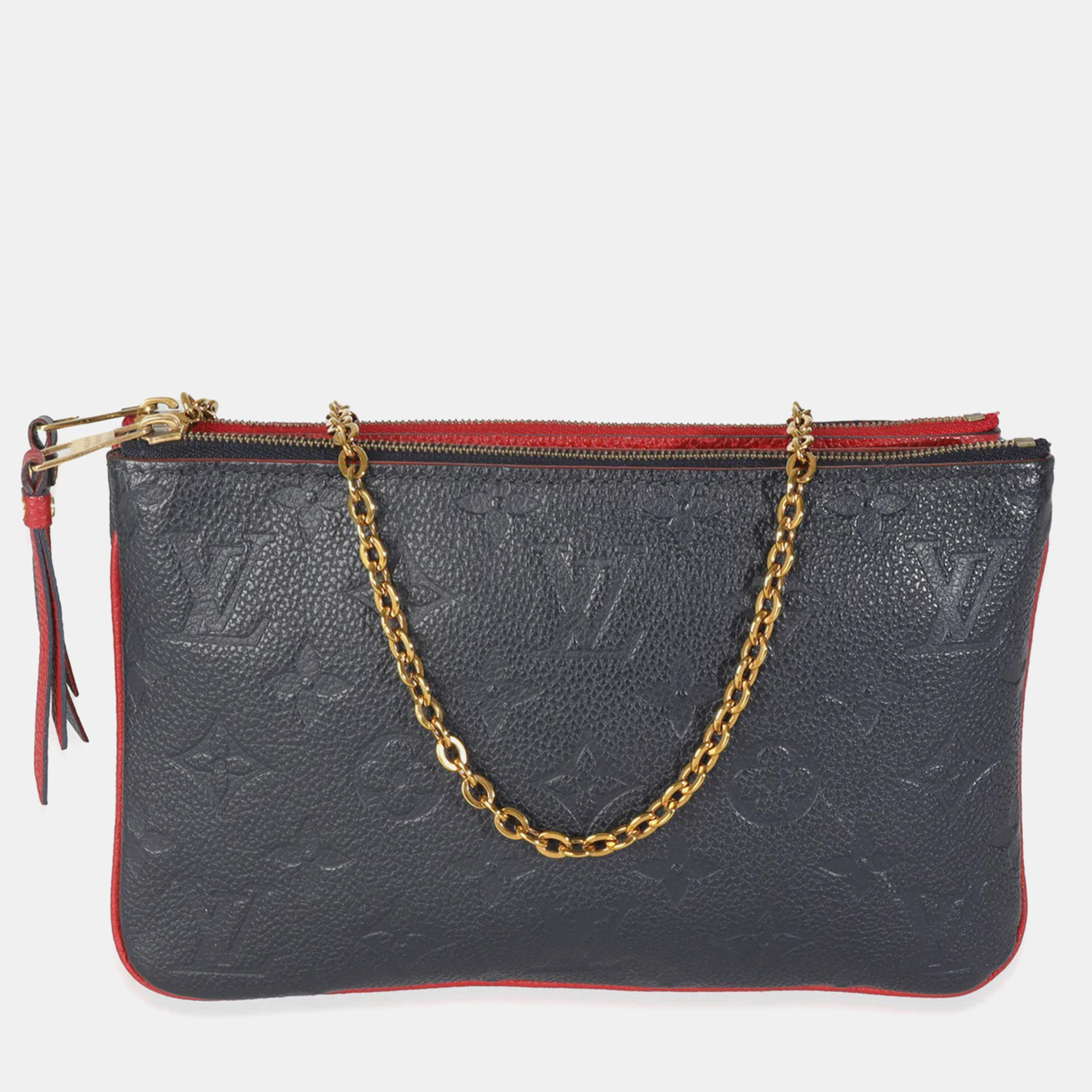 

Louis Vuitton Marine Rouge Monogram Empreinte Double Zip Pochette, Black