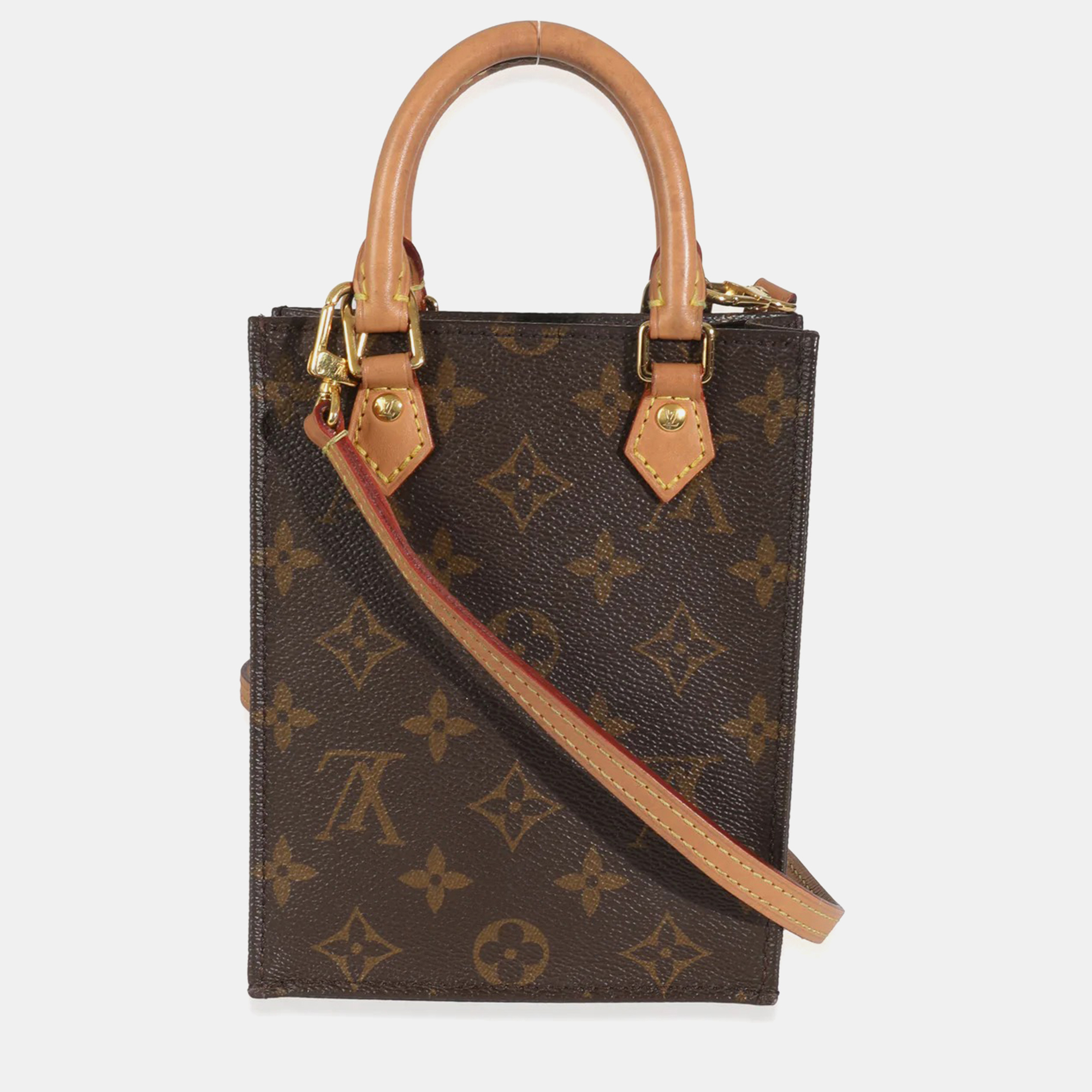 

Louis Vuitton Monogram Canvas Petit Sac Plat, Brown