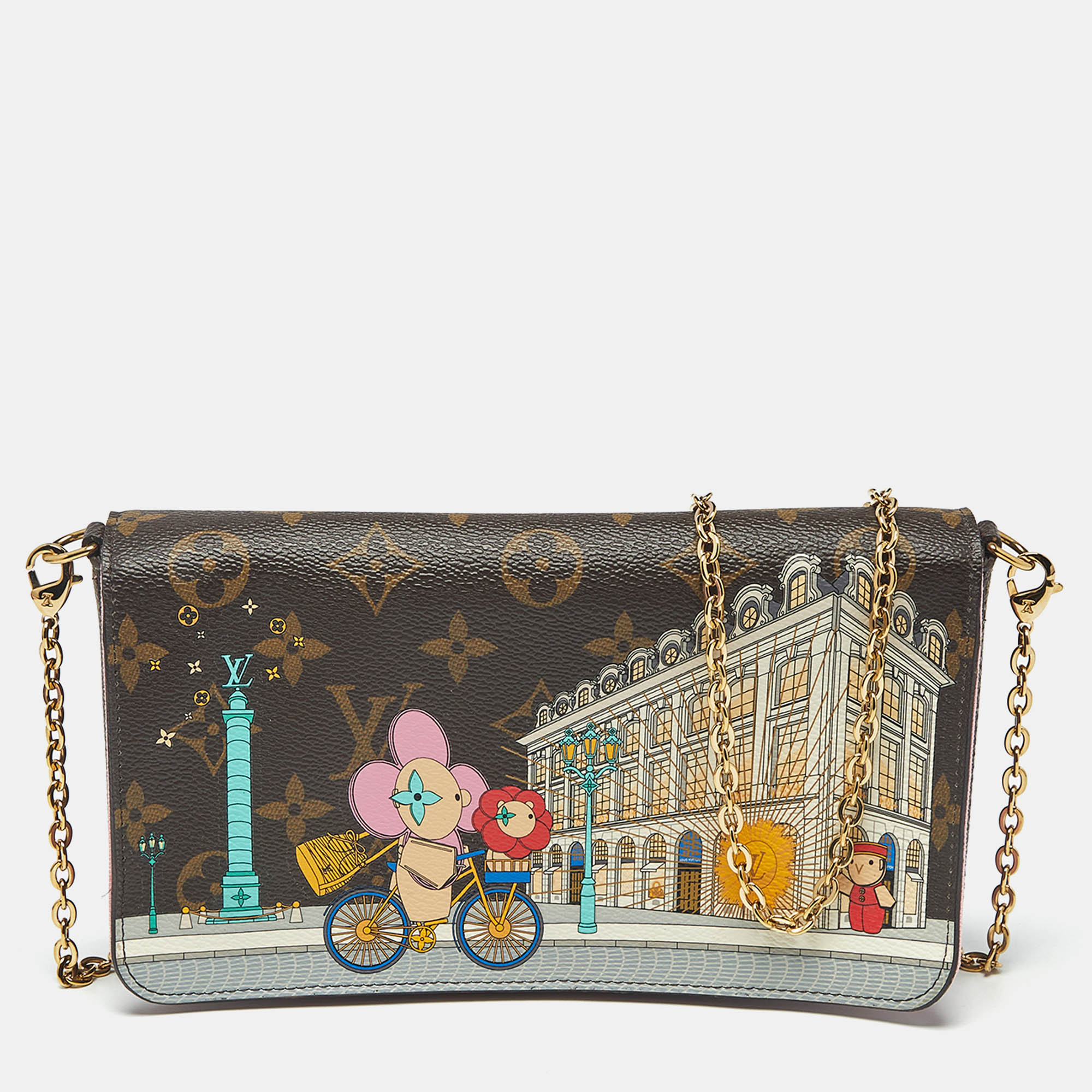 

Louis Vuitton Monogram Canvas Christmas Animation Paris Pochette Felicie Bag, Brown
