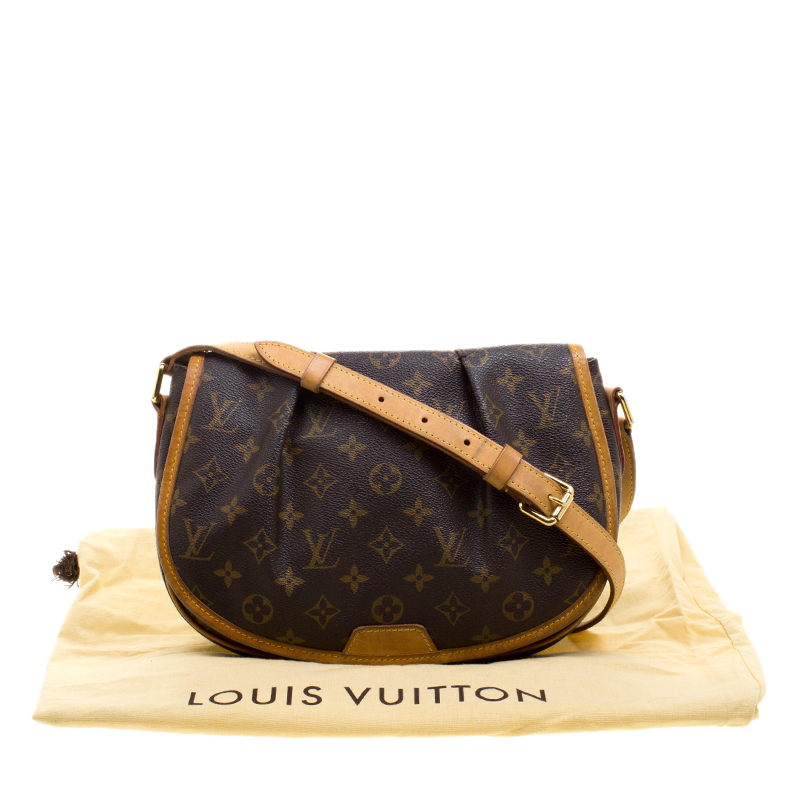 Louis Vuitton Menilmontant Handbag Monogram Canvas PM Brown 1429422