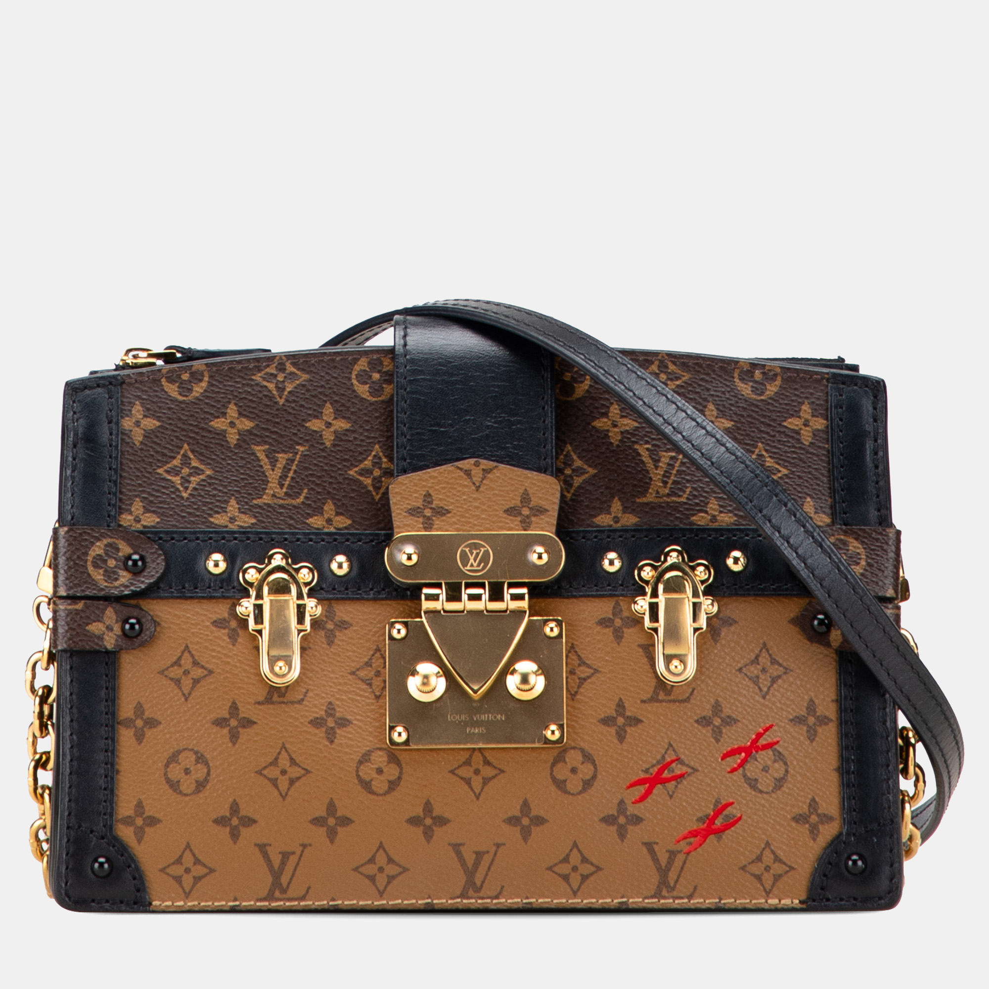 Pre-owned Louis Vuitton Brown Monogram Reverse Trunk Clutch