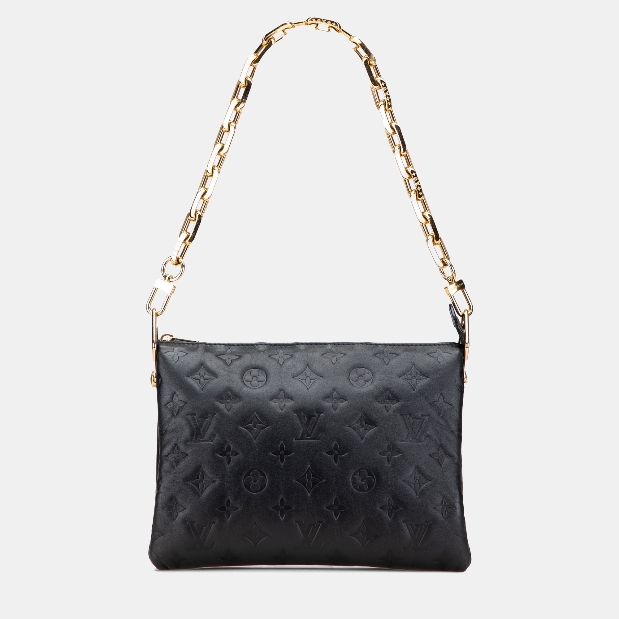

Louis Vuitton Black Monogram Embossed Puffy Lambskin Coussin PM