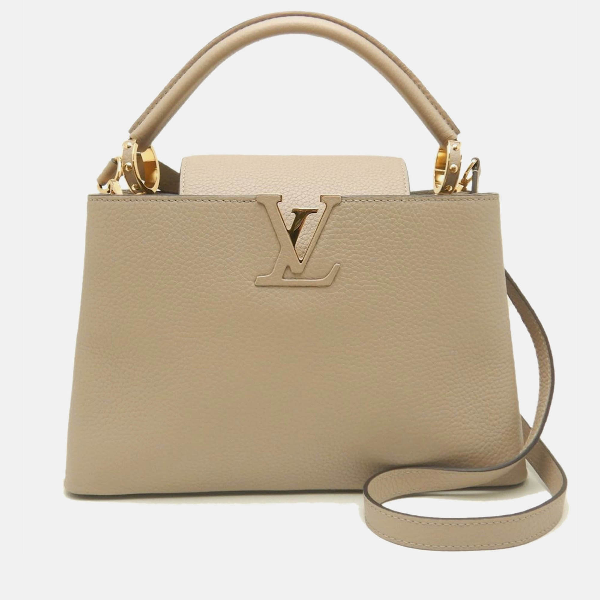 

Louis Vuitton Capucines Galle Taurillon Leather MM Handbag, Beige