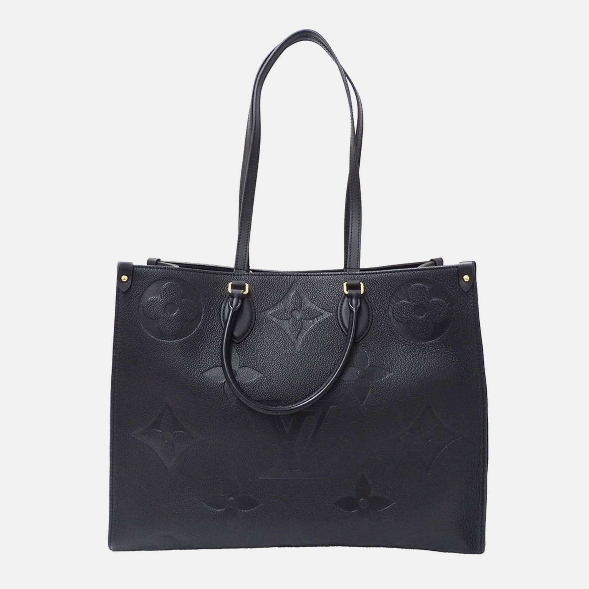 Pre-owned Louis Vuitton Monogram Empreinte On The Go Gm Tote Bag In Black