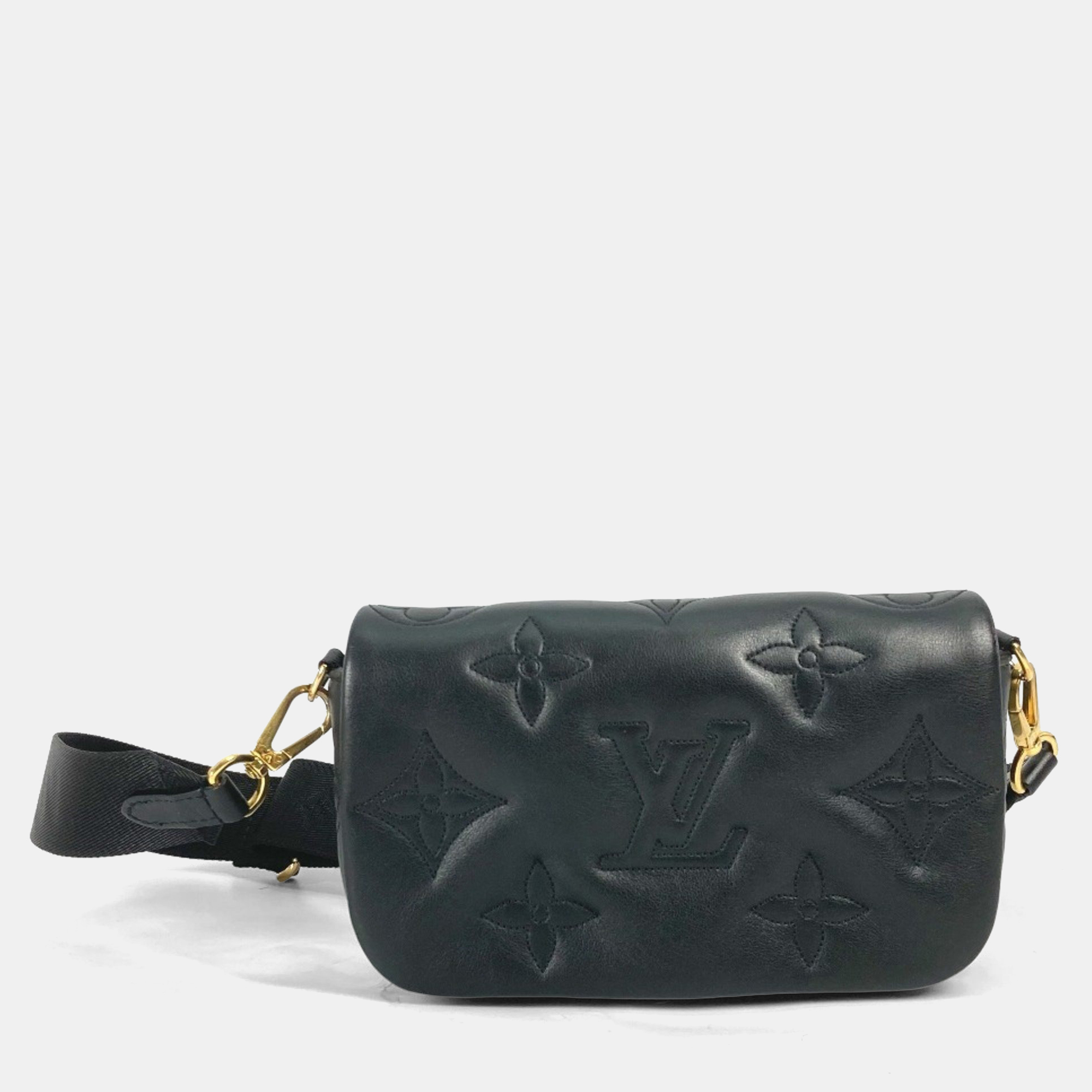 

Louis Vuitton Monogram Bubblegram Black Leather Wallet-On-Strap