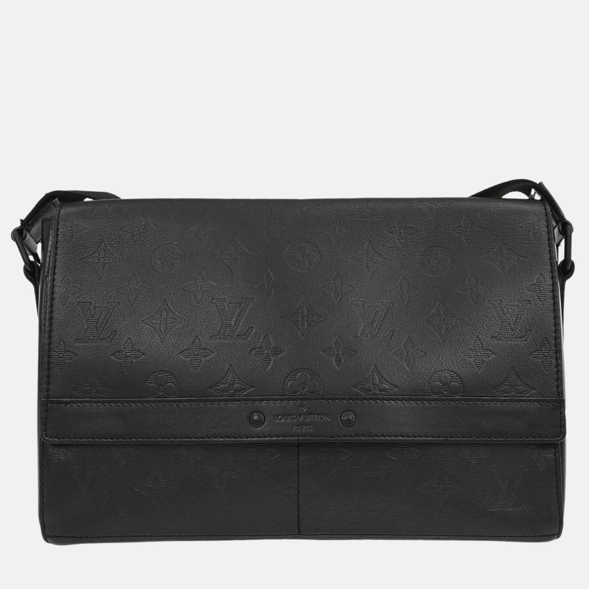 Pre-owned Louis Vuitton Black Monogram Shadow Sprinter Messenger Bag