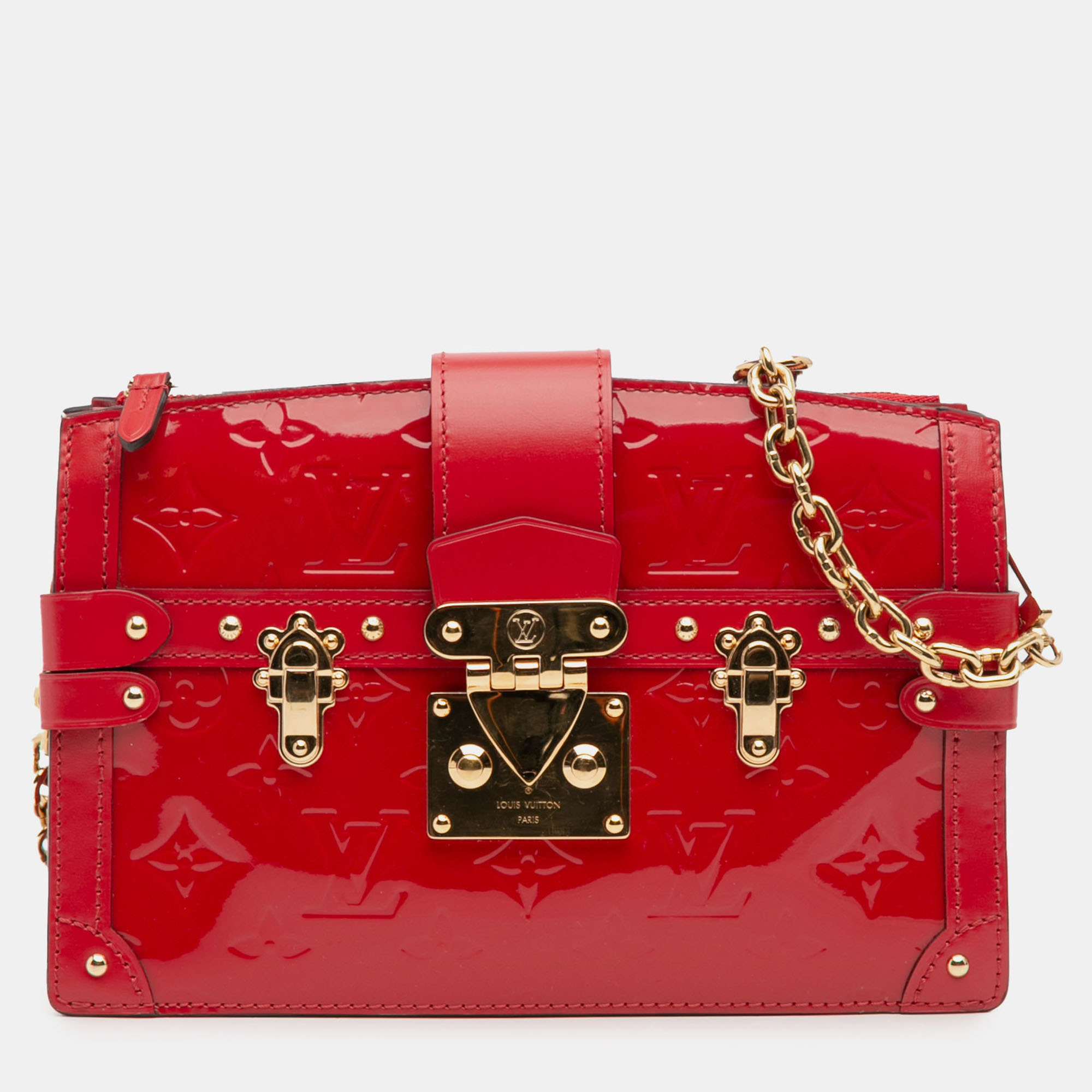 

Louis Vuitton Red Monogram Vernis Trunk Clutch
