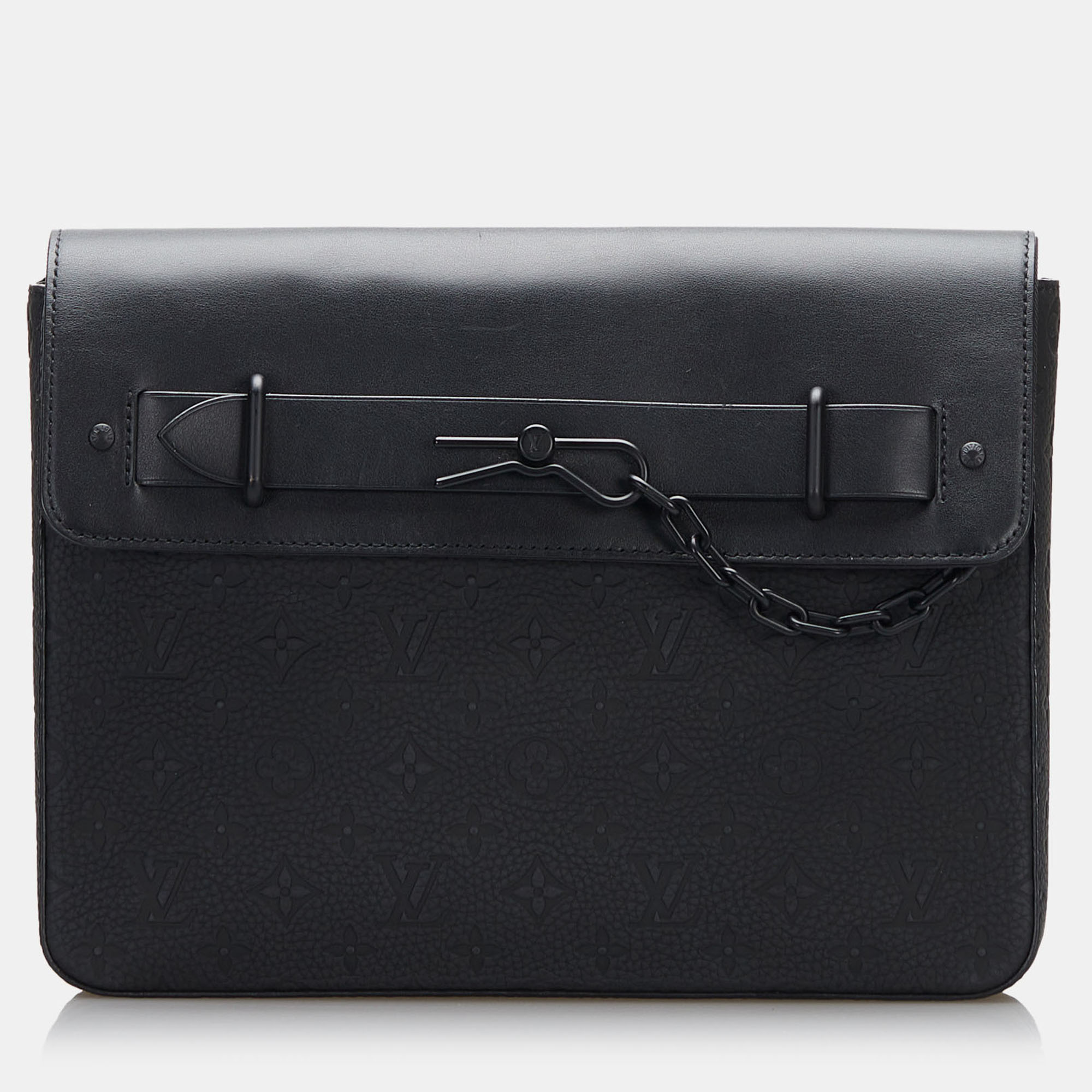 Louis Vuitton Black Monogram Taurillon Pochette Steamer