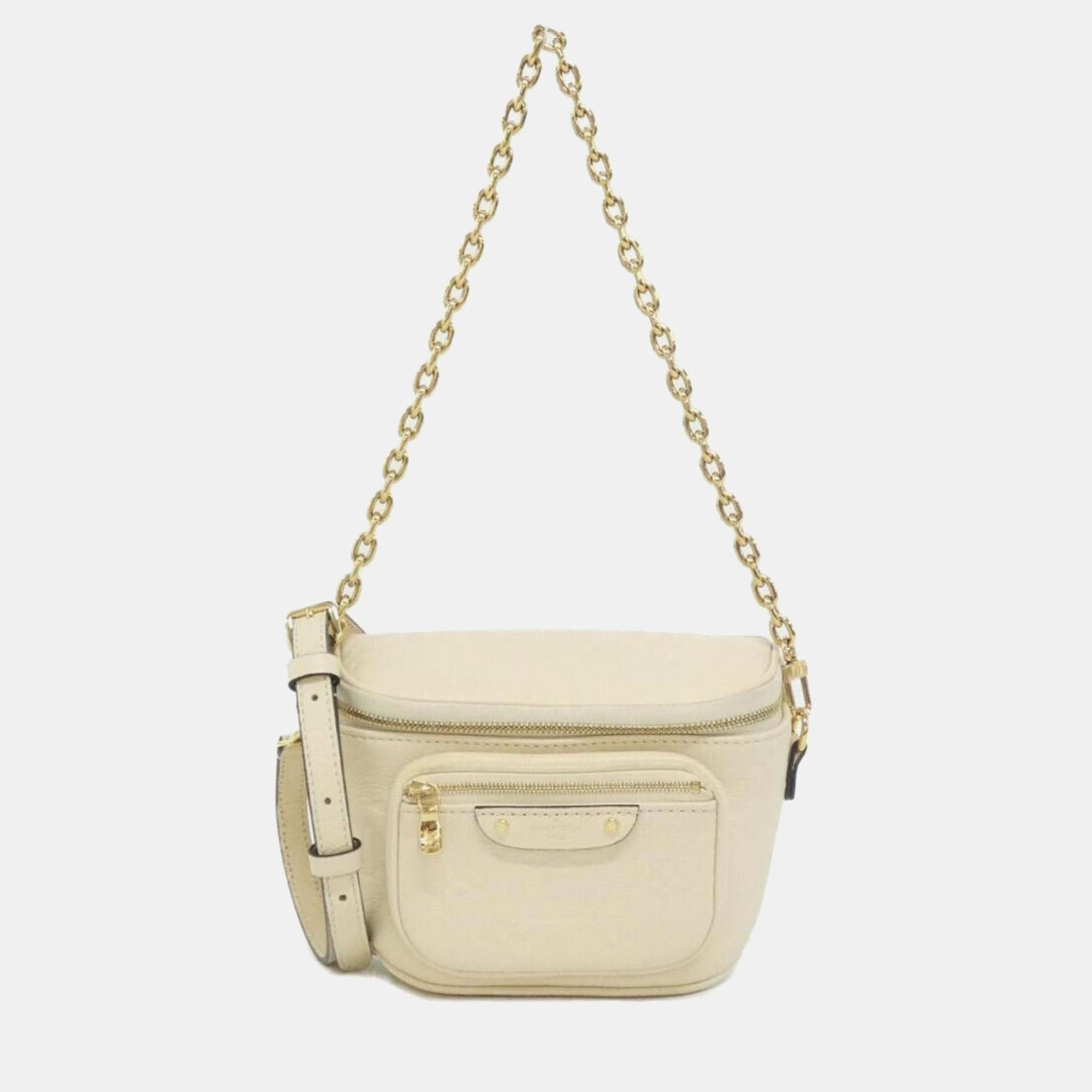 

Louis Vuitton Bum Bag Mini Monogram Empreinte Leather Waist Bag, Cream
