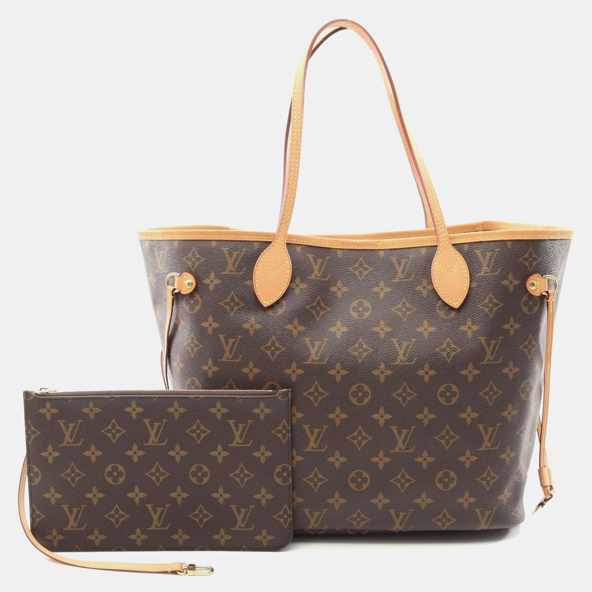Pre-owned Louis Vuitton Neverfull Mm Tote Bag Coated Canvas And Leather Monogram Brown