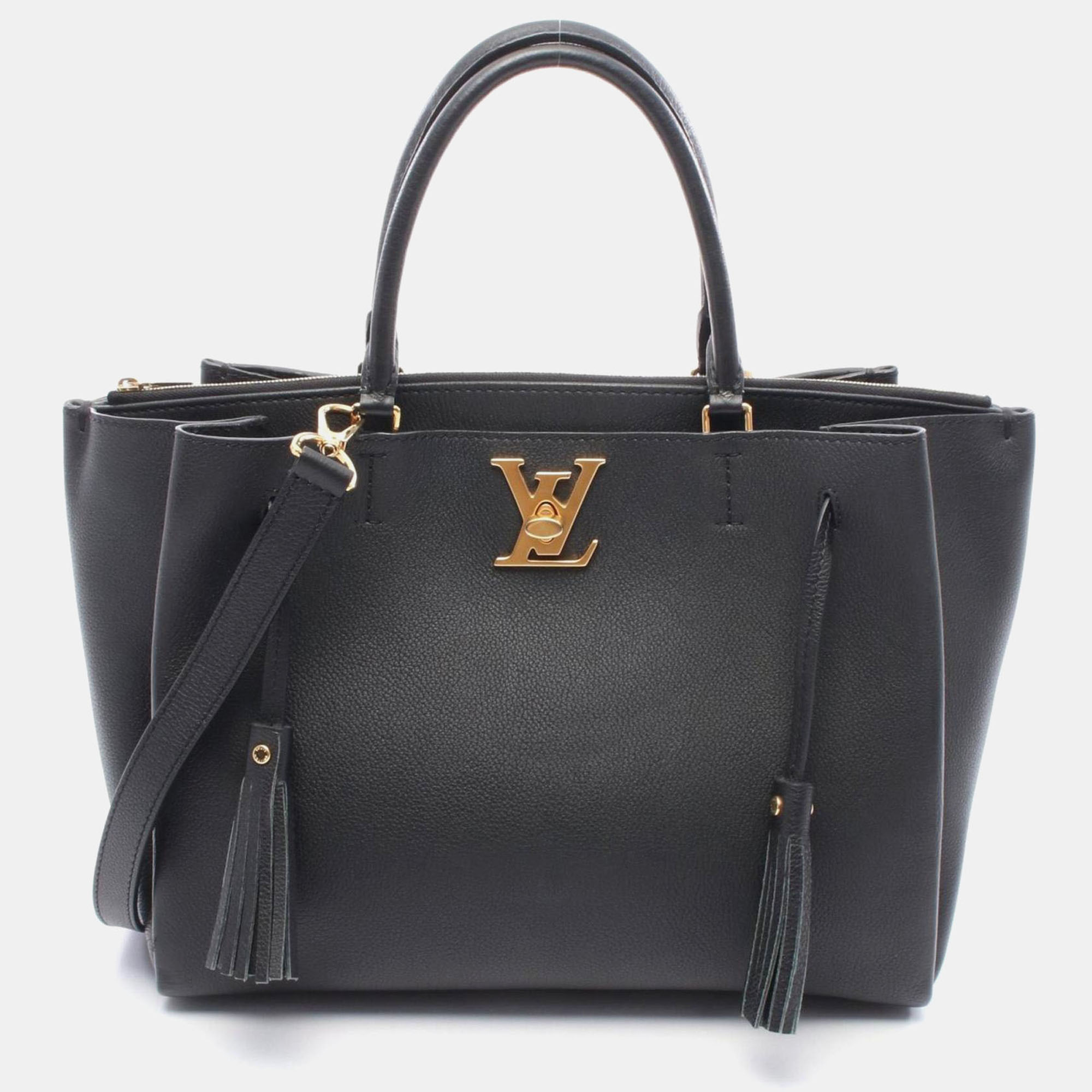 Pre-owned Louis Vuitton Rockmeat Tote Bag Leather Black