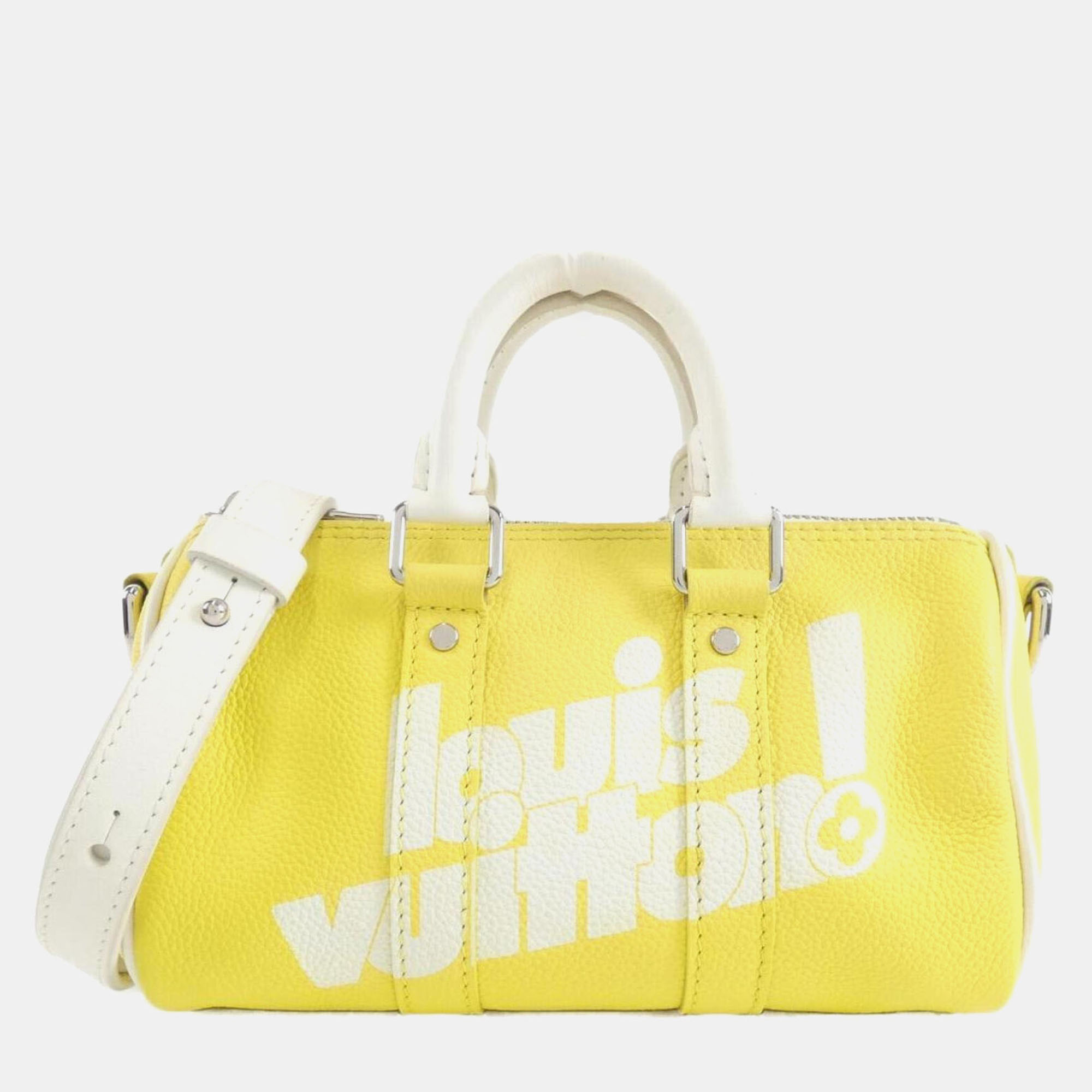 

Louis Vuitton Keepall  Everyday Yellow LV Boston Bag, White