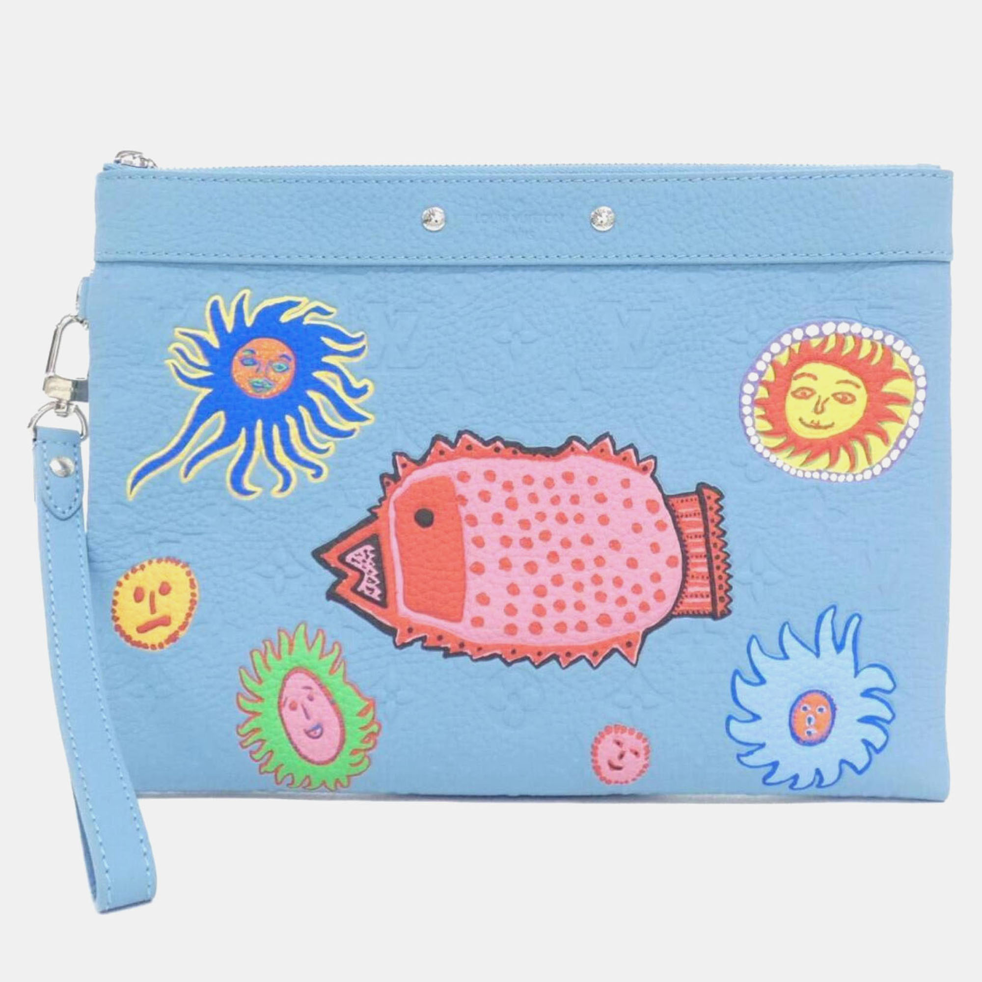 

Louis Vuitton Taurillon Monogram (Lv X Yk) Pochette To Go Pouch, Blue