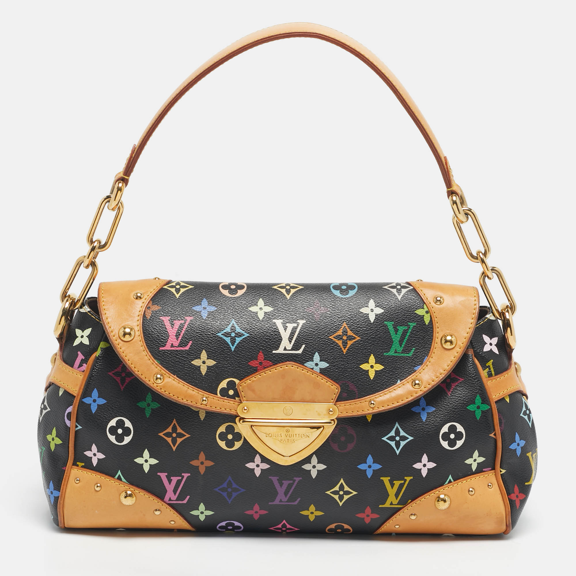 

Louis Vuitton Black Monogram Multicolore Canvas and Leather Beverly MM Bag