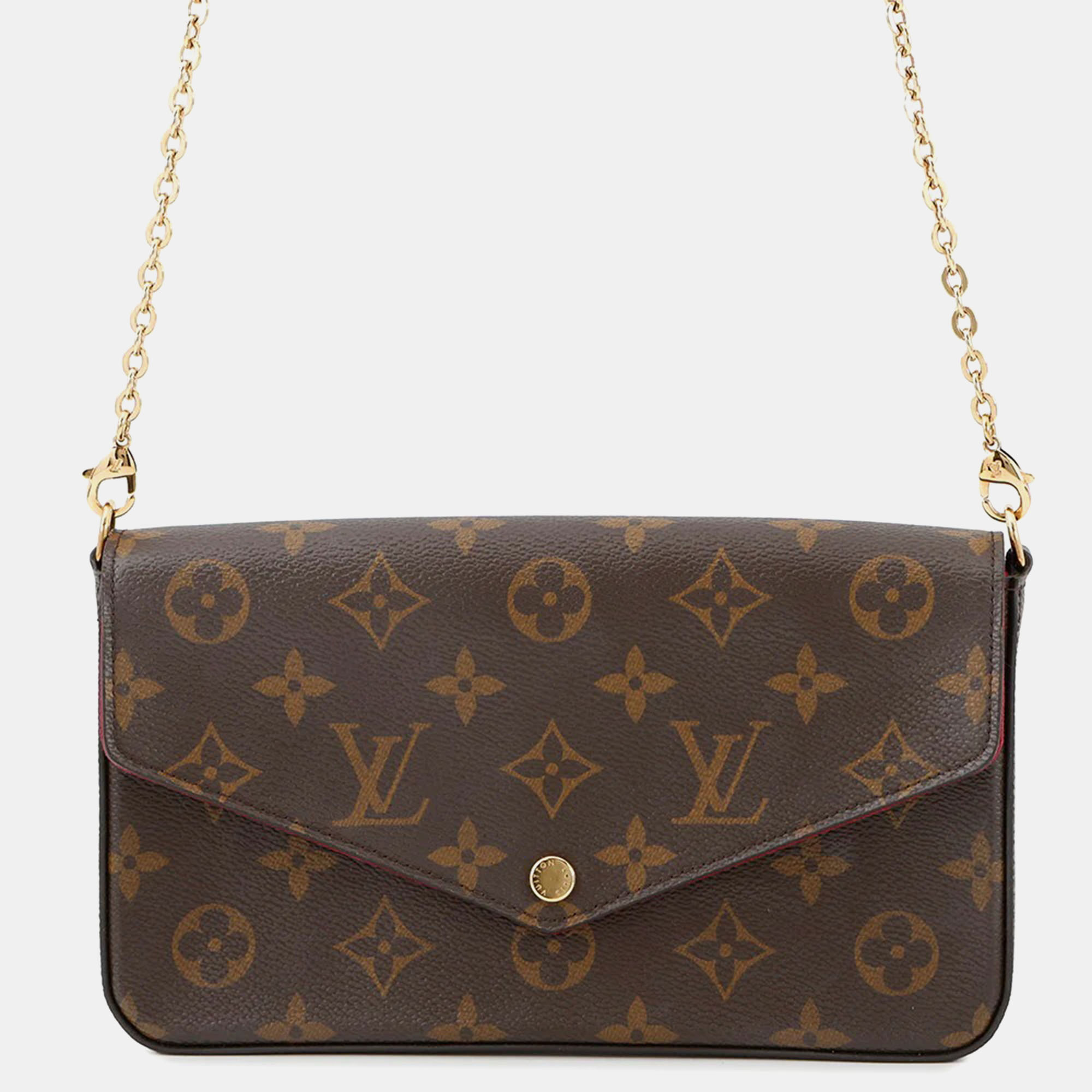 

Louis Vuitton Felicie Pochette Fuchsia Monogram Canvas Bag, Brown