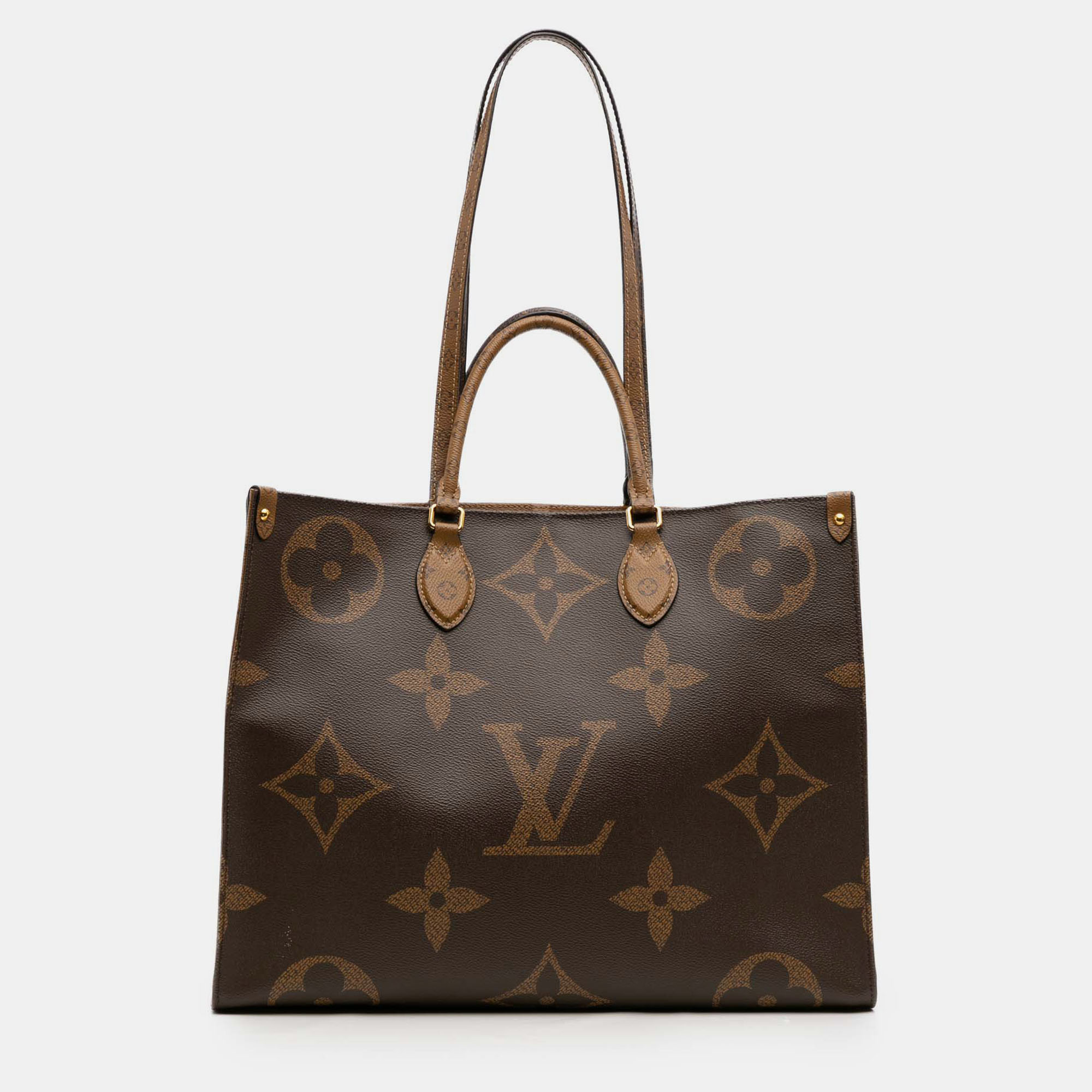 Pre-owned Louis Vuitton Brown Monogram Reverse Giant Onthego Gm