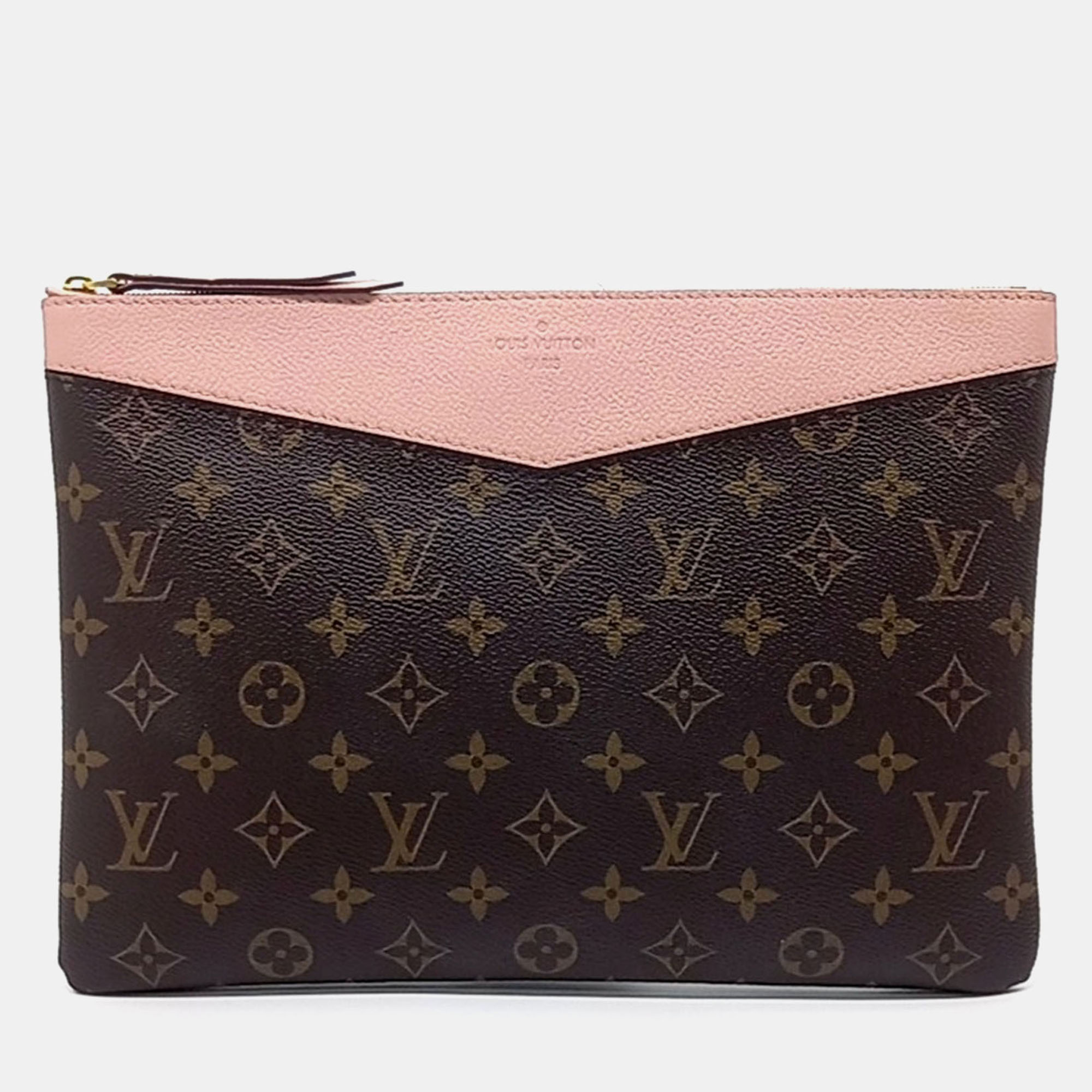 Pre-owned Louis Vuitton Brown Canvas Daily Clutch