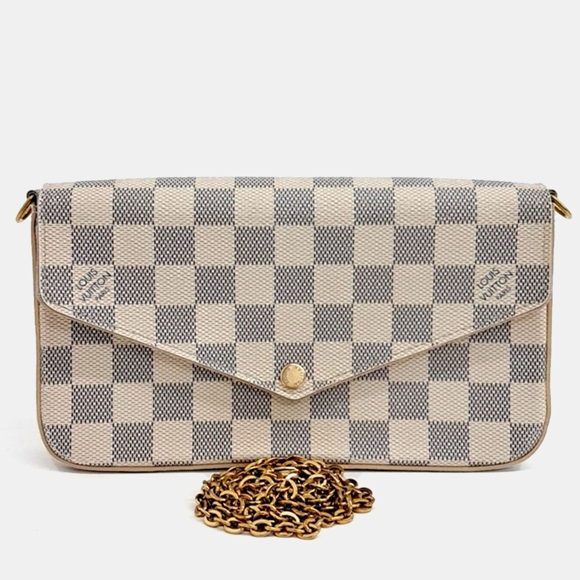 

Louis Vuitton Beige/Blue Coated Canvas Pochette Felicie