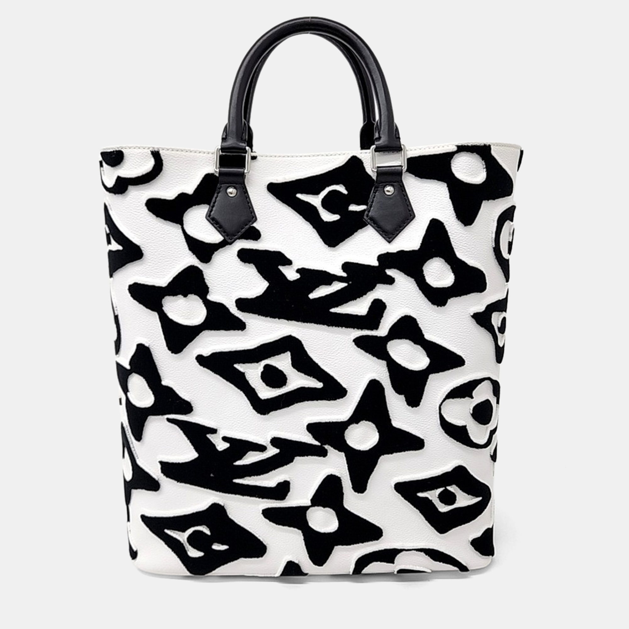 Pre-owned Louis Vuitton Black/white Canvas X Urs Fischer Tote Bag