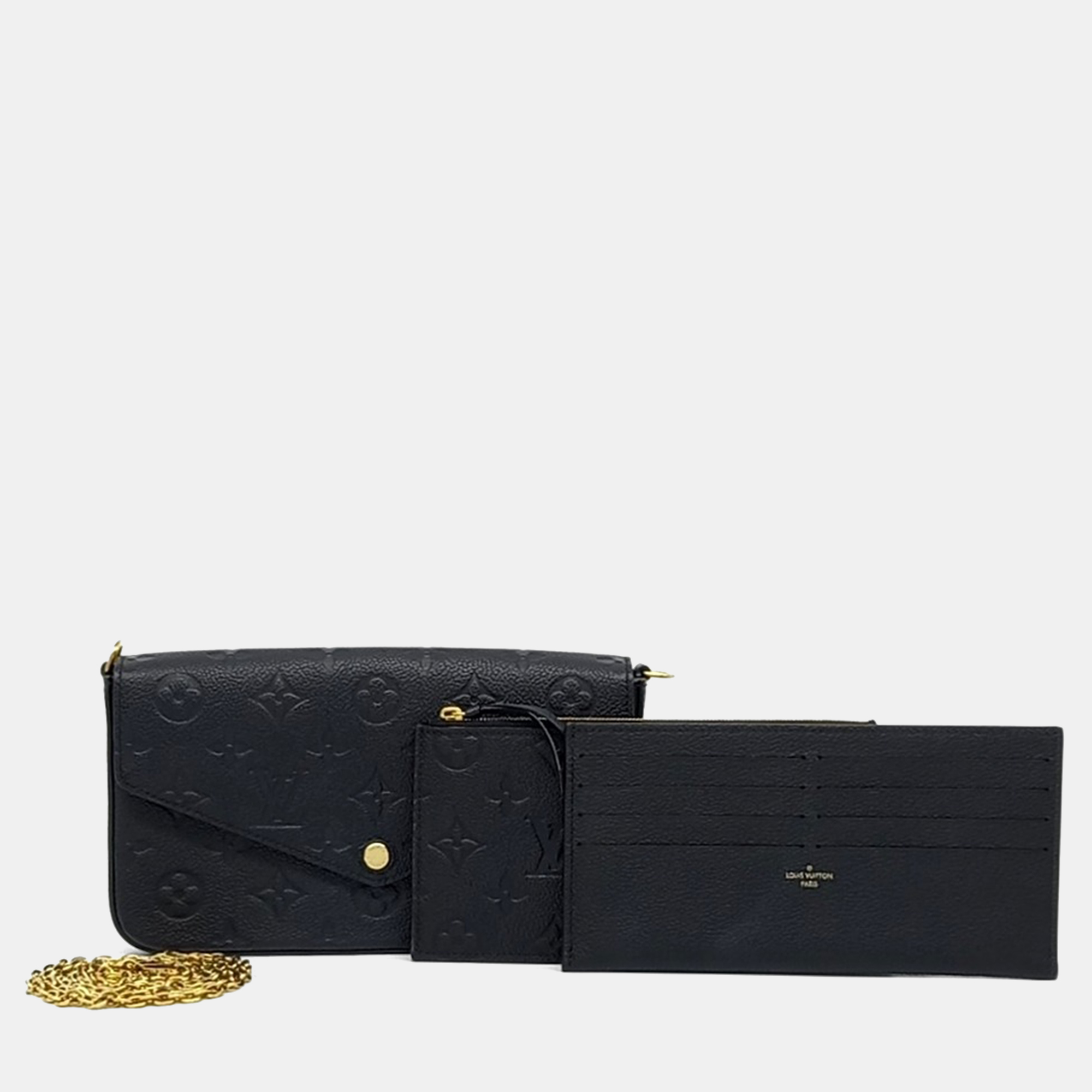 

Louis Vuitton Black Leather Empreinte Pochette Felicie