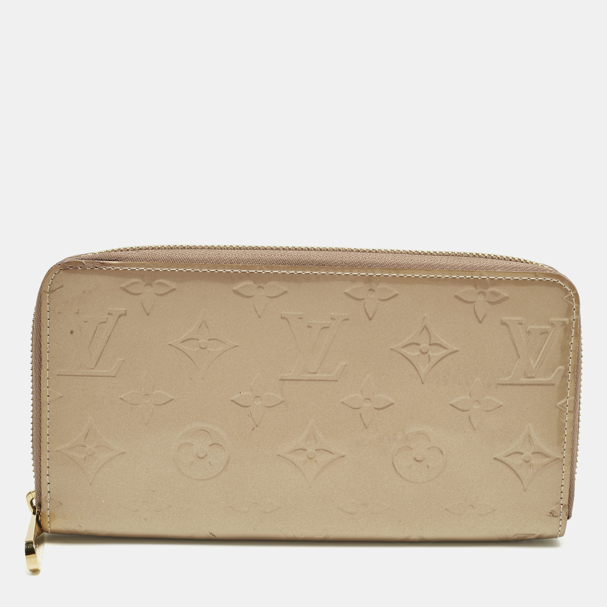 

Louis Vuitton Beige Poudre Monogram Vernis Zippy Wallet