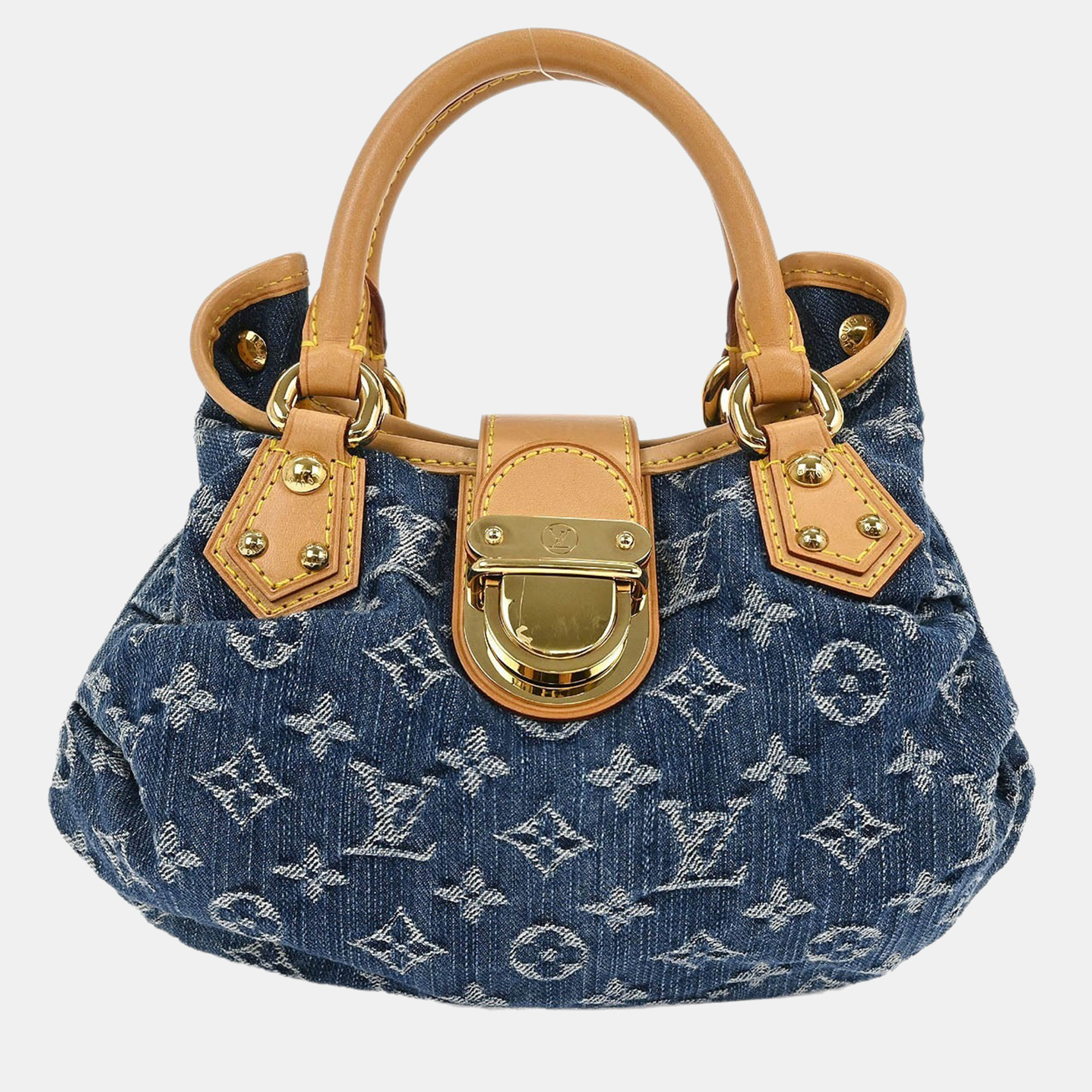 Pre-owned Louis Vuitton Blue Monogram Denim Pleaty Handbag