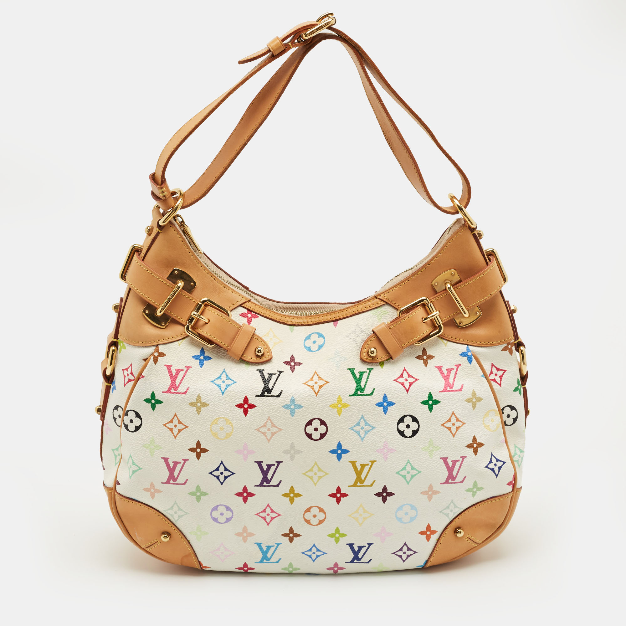 

Louis Vuitton White Multicolor Monogram Canvas Greta Bag