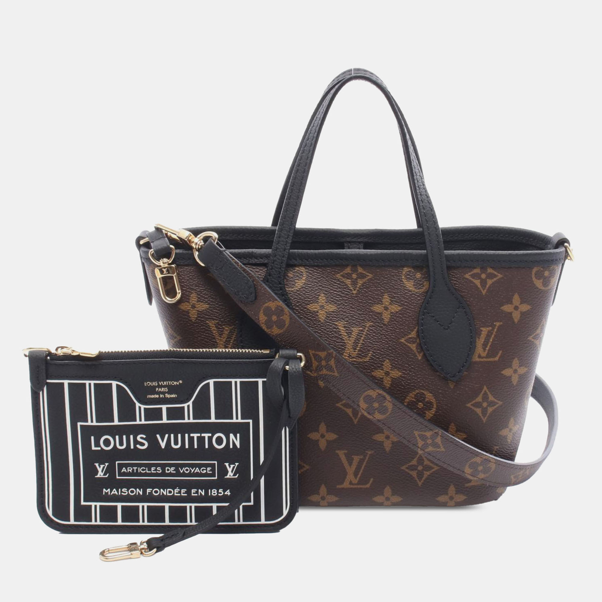 

Louis Vuitton Brown Monogram Neverfull Bandouliere Inside Out BB