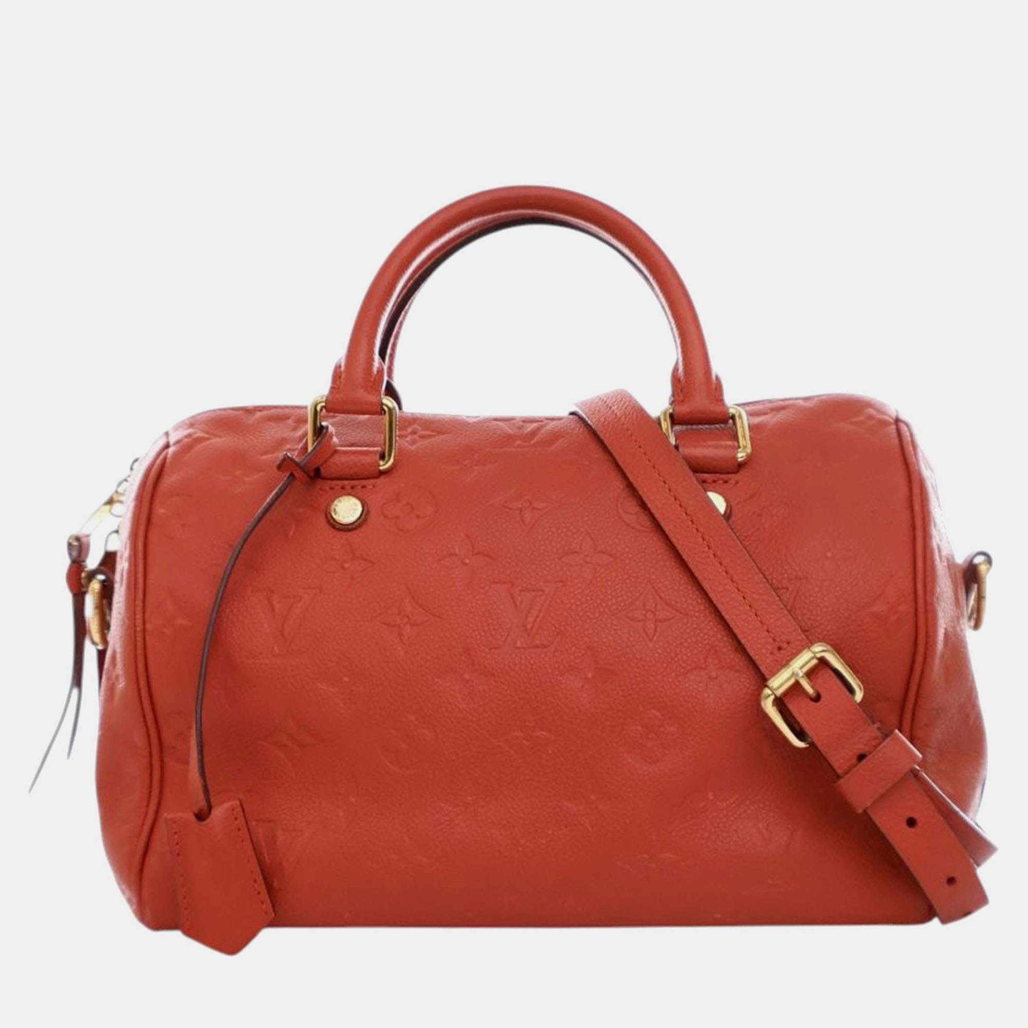 

Louis Vuitton Red Monogram Empreinte Speedy Bandouliere 25