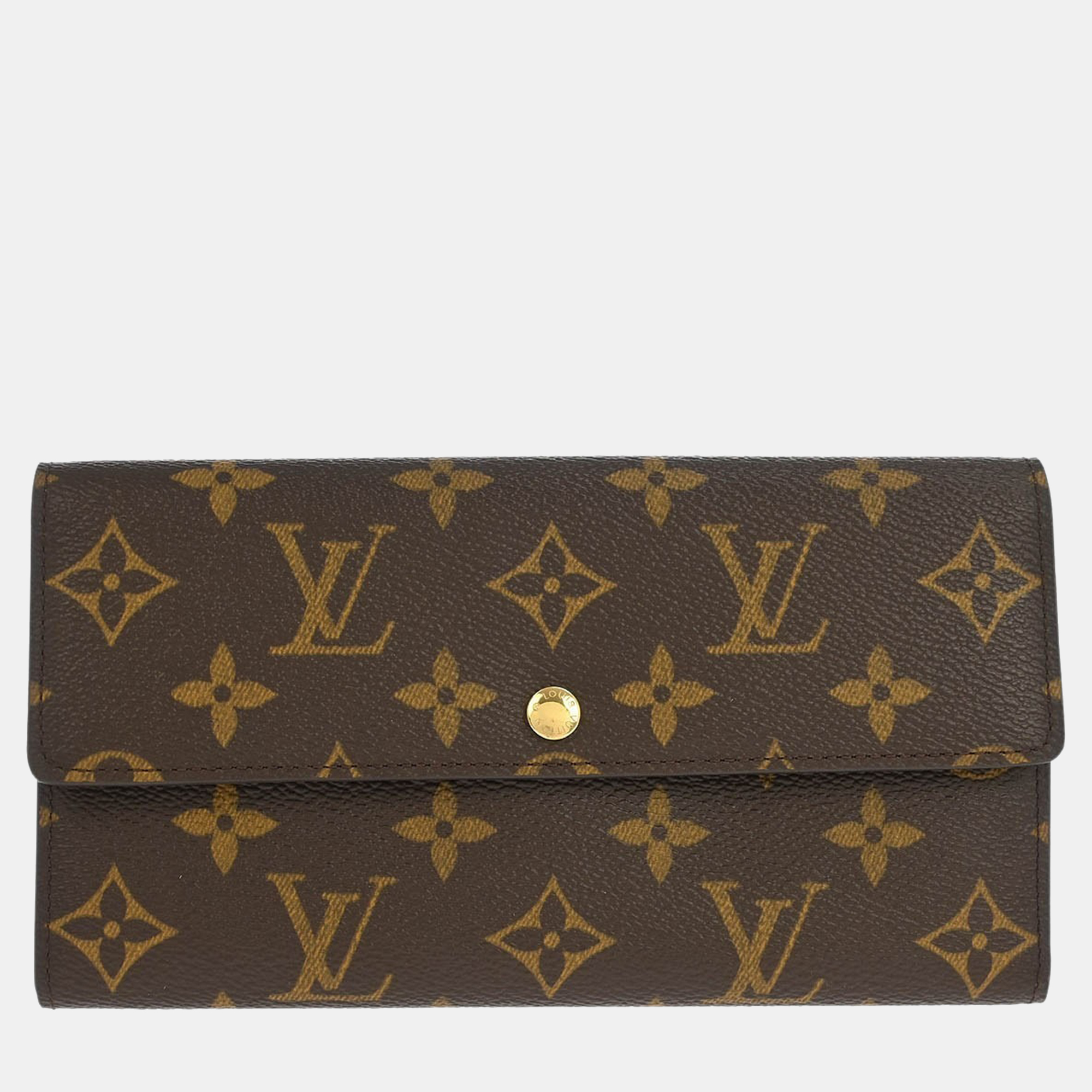 

Louis Vuitton Monogram Porte Monnaie Credit Wallet, Brown