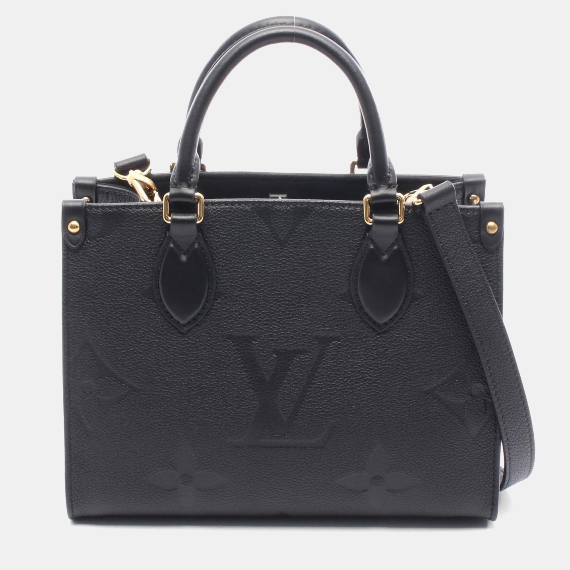 

Louis Vuitton On The Go Pm Handbag In Monogram Empreinte Leather Black