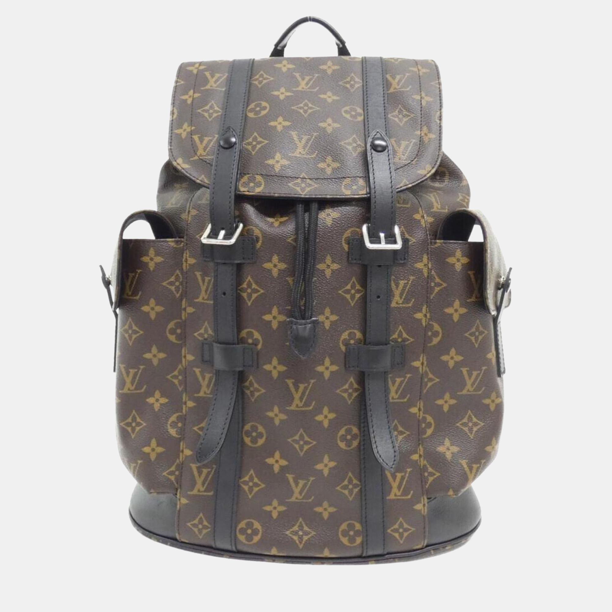 

Louis Vuitton Monogram Macassar Christopher Mm Backpack, Brown