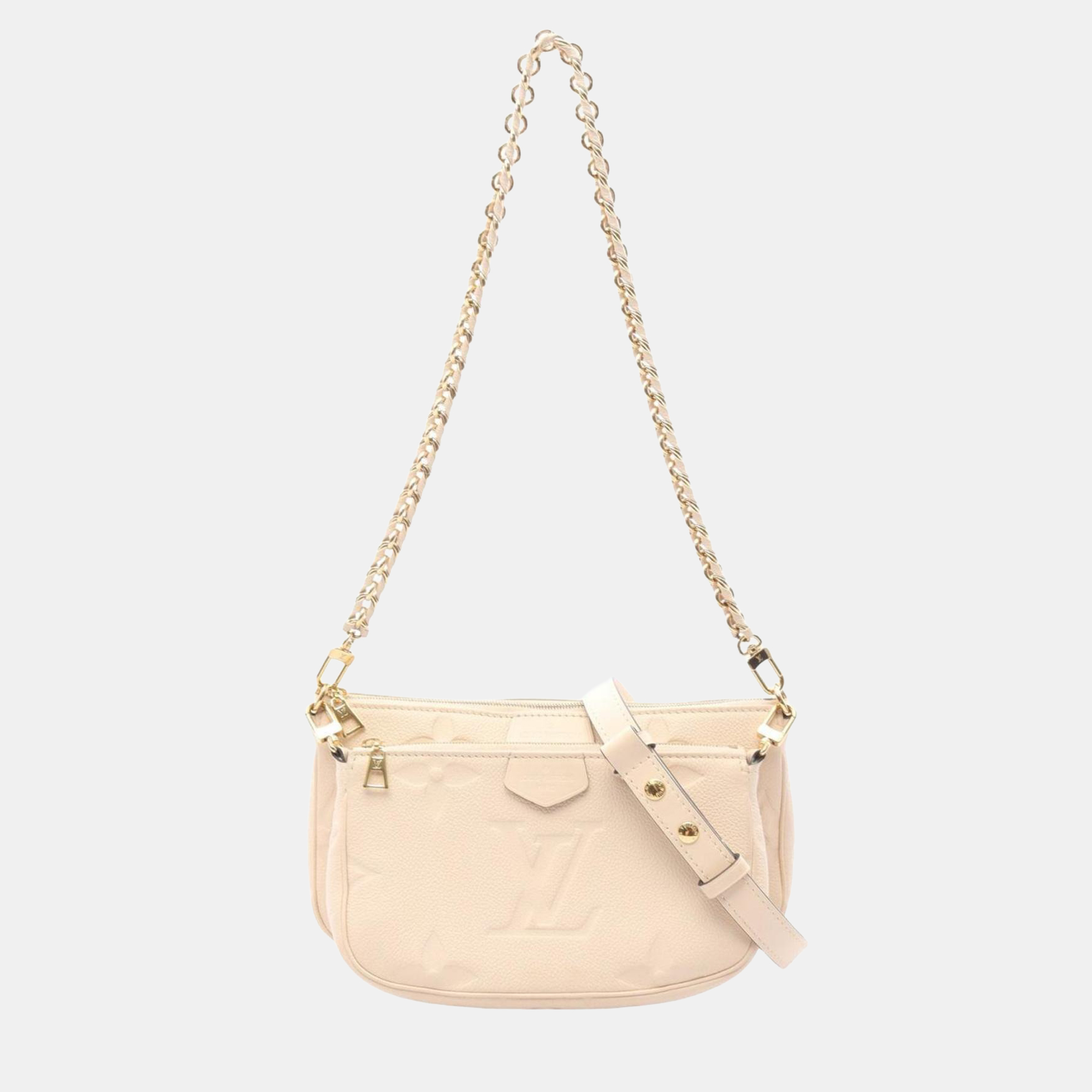 

Louis Vuitton Multi Pochette Accessoires Shoulder Bag In Cream Monogram Empreinte Leather