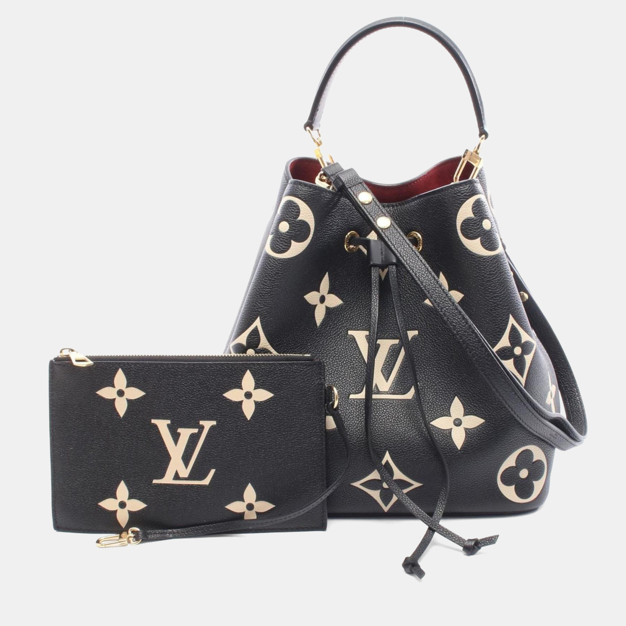 

Louis Vuitton Neonoe Mm Two-Tone Handbag In Monogram Empreinte Leather Black And Beige