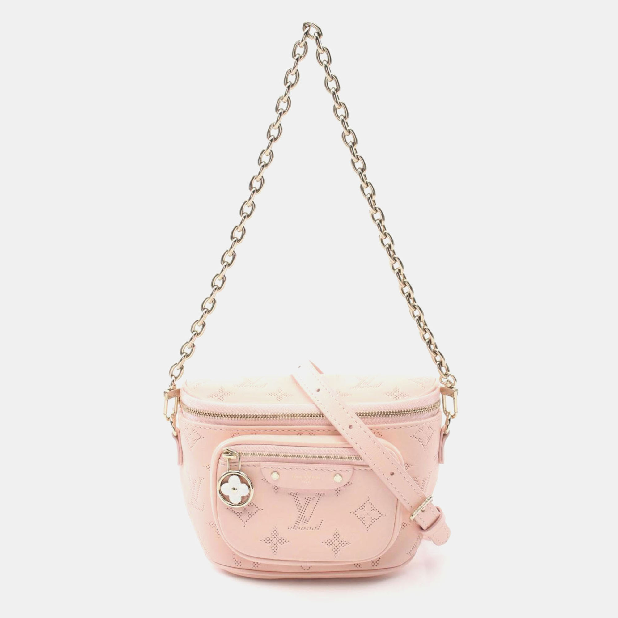 

Louis Vuitton Mini Bum Bag Shoulder In Leather With Floral Monogram Pattern Pink