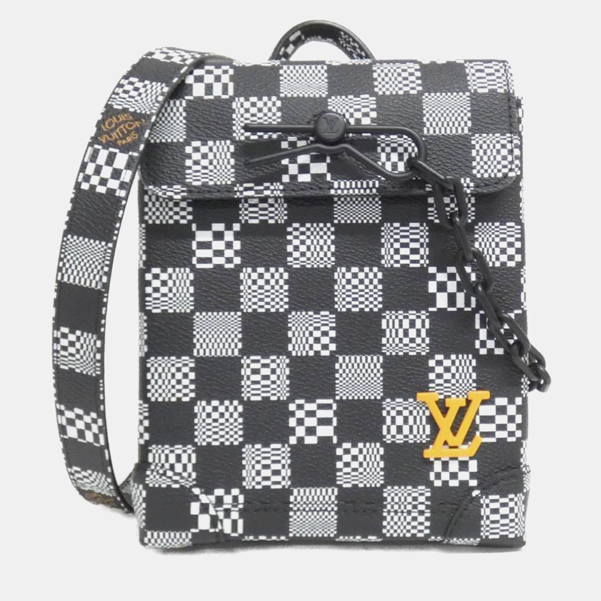 

Louis Vuitton Damier Distorted Steamer  Shoulder Bag, Black