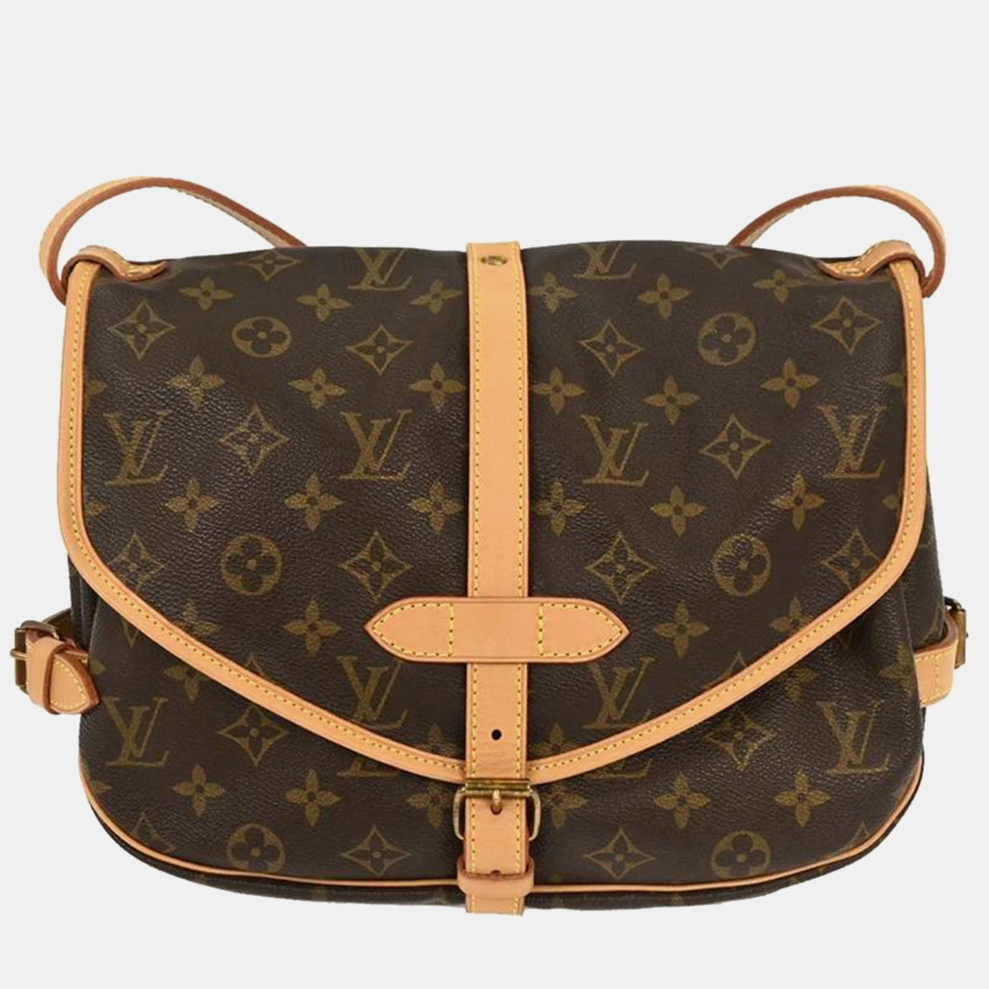 Pre-owned Louis Vuitton Monogram Saumur 30 Messenger Shoulder Bag In Brown