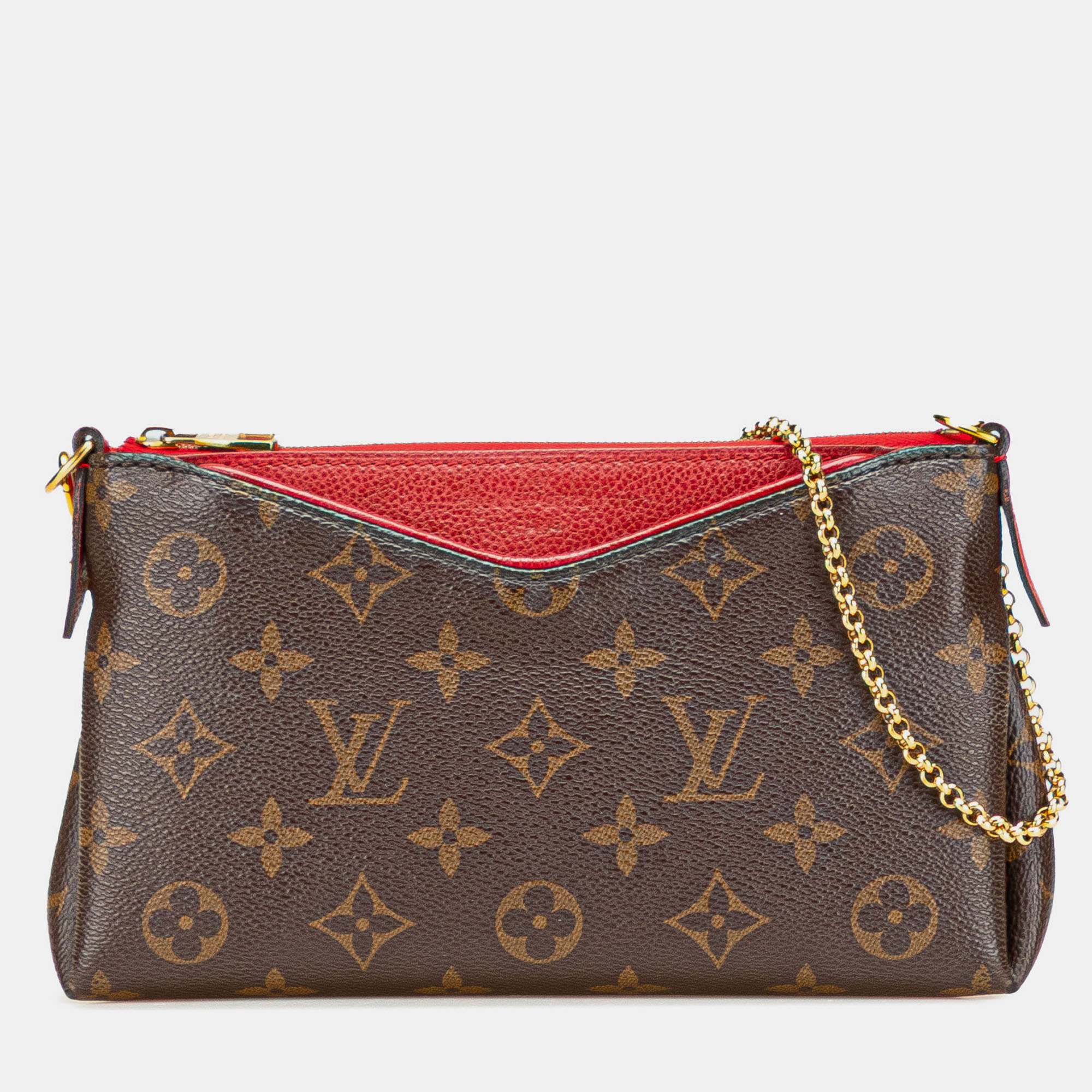 Pre-owned Louis Vuitton Brown Monogram Pallas Clutch