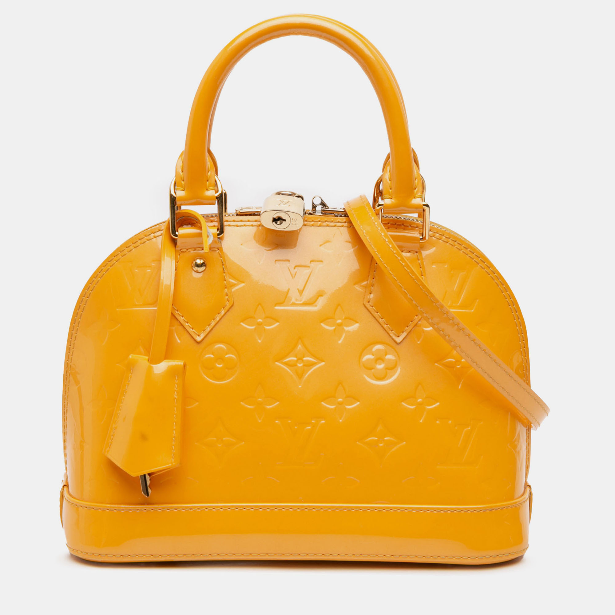 

Louis Vuitton Yellow Monogram Vernis Alma BB
