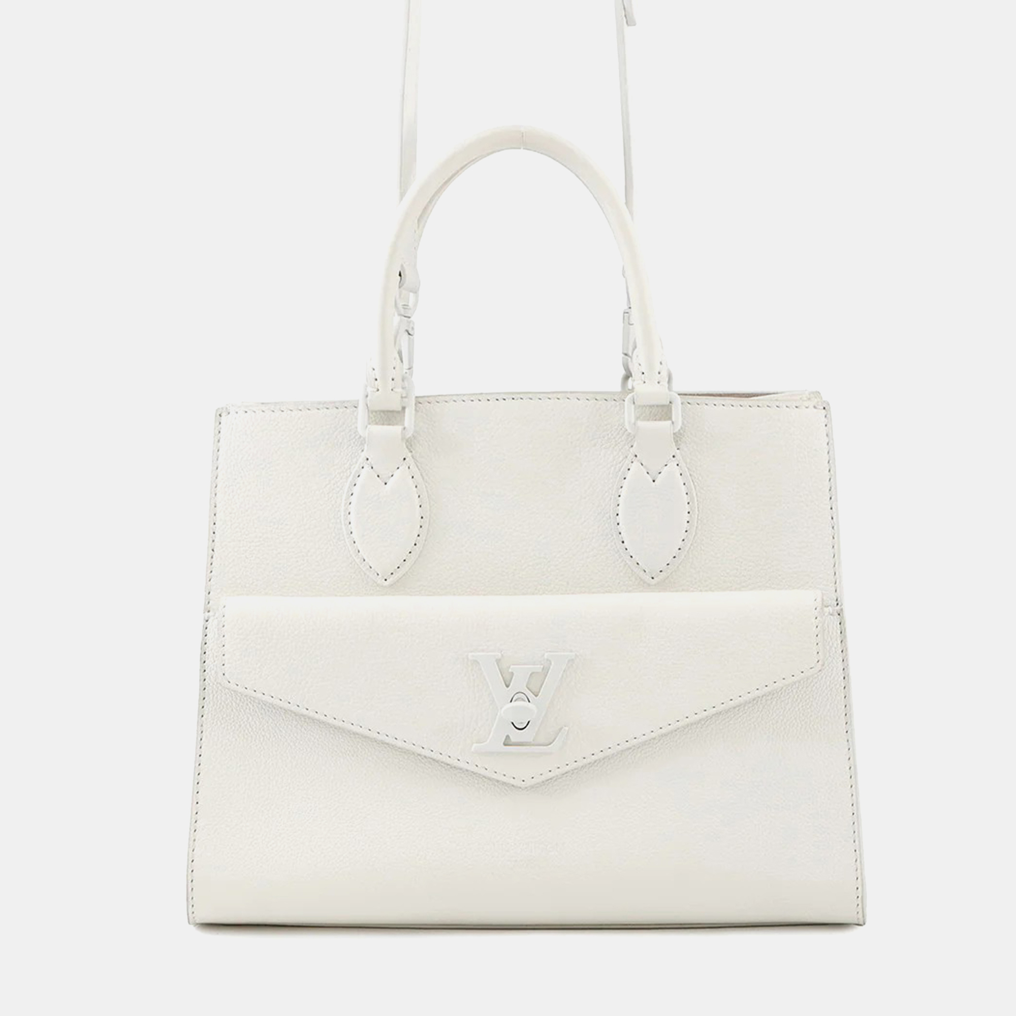 

Louis Vuitton Rock Me Tote Blanc Grained Calf Leather Size Pm, White